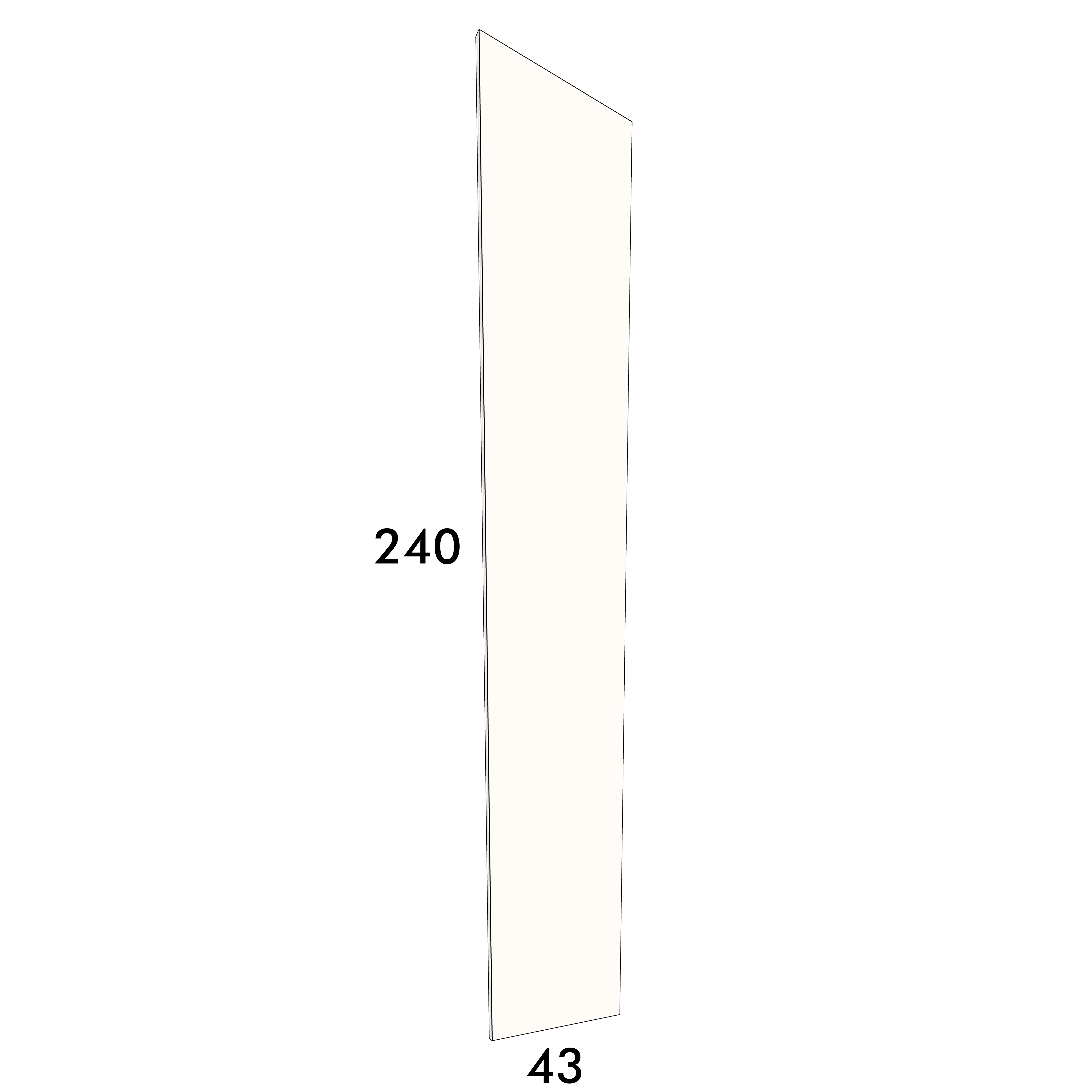 43cm wide, 240cm high cover panel to fit an IKEA Metod kitchen cabinet