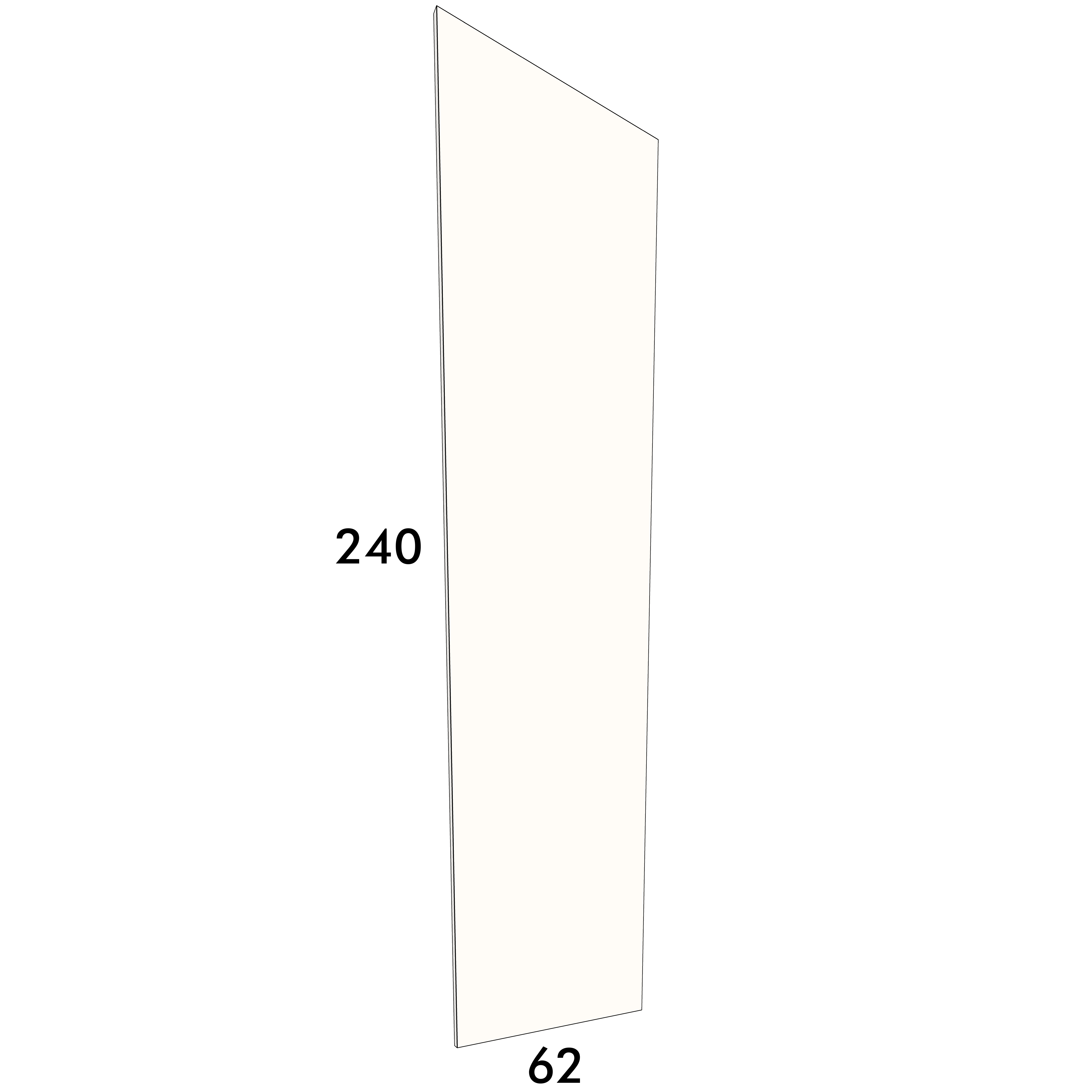 62cm wide, 240cm high cover panel to fit an IKEA Metod kitchen cabinet