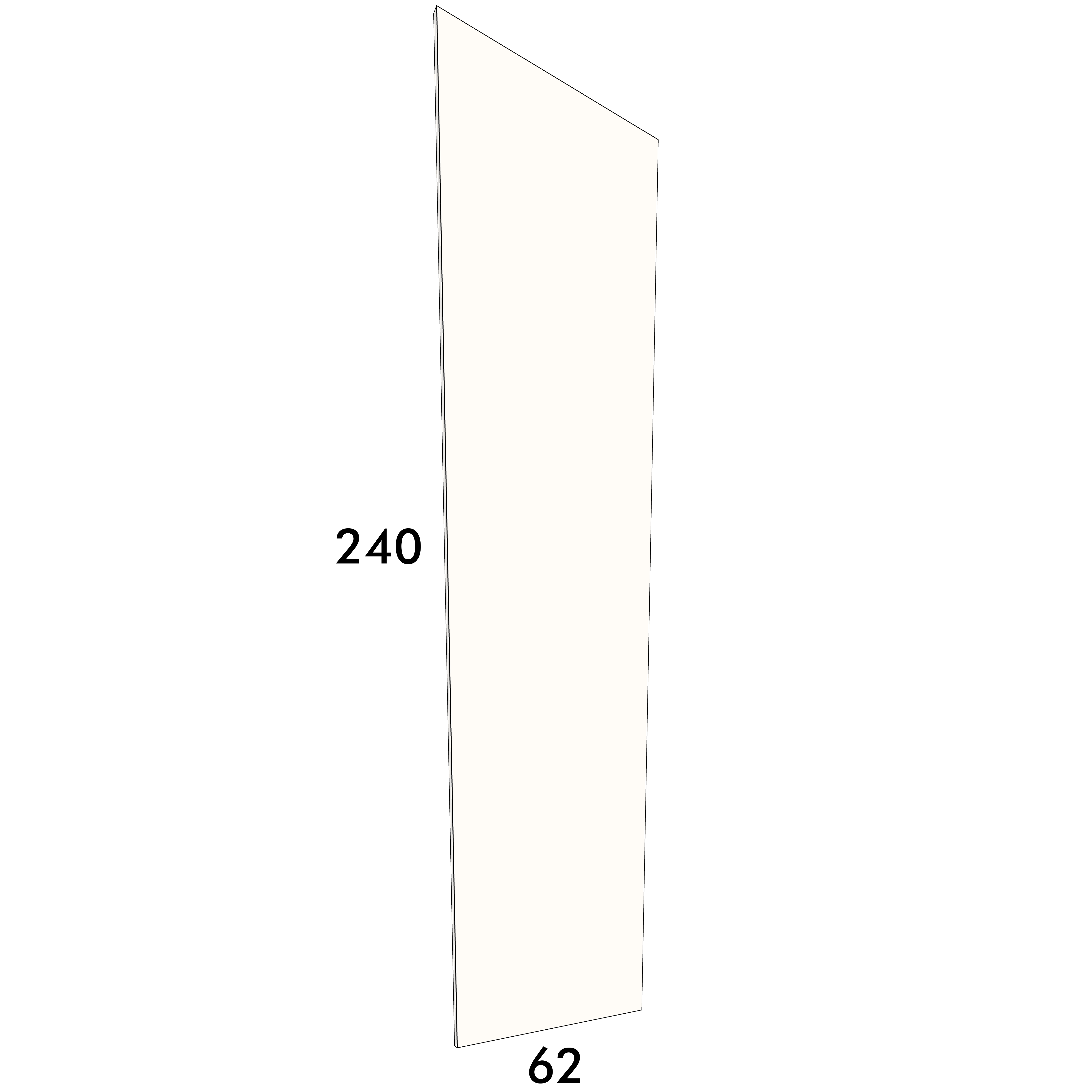 62cm wide, 240cm high cover panel to fit an IKEA Metod kitchen cabinet