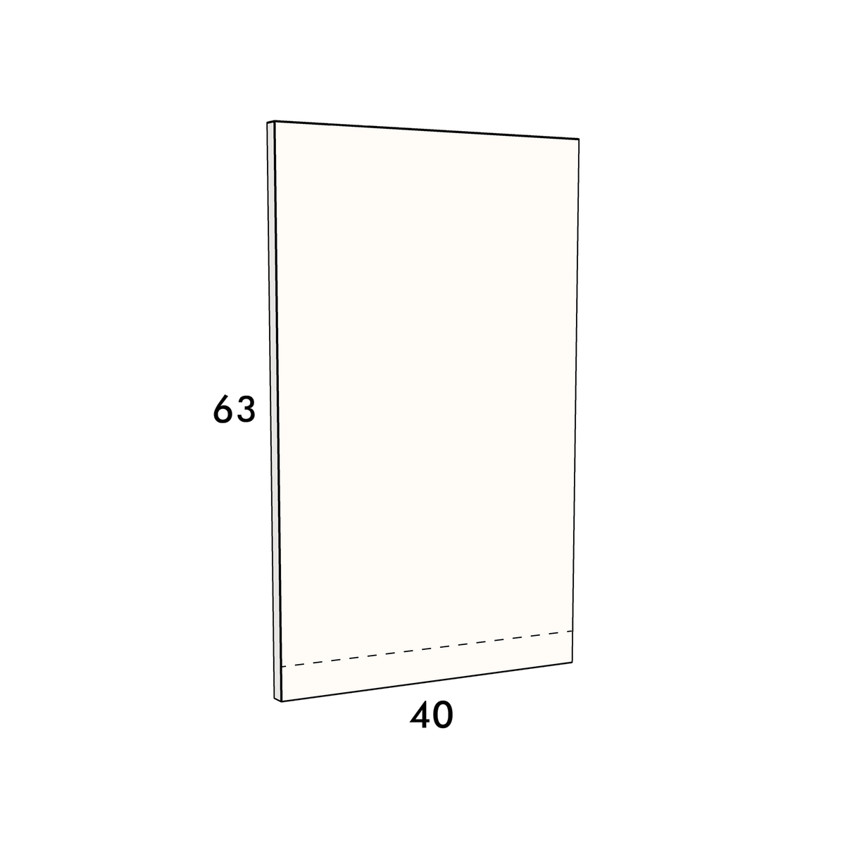 40cm wide, 63cm high cover panel to fit an IKEA Metod kitchen cabinet