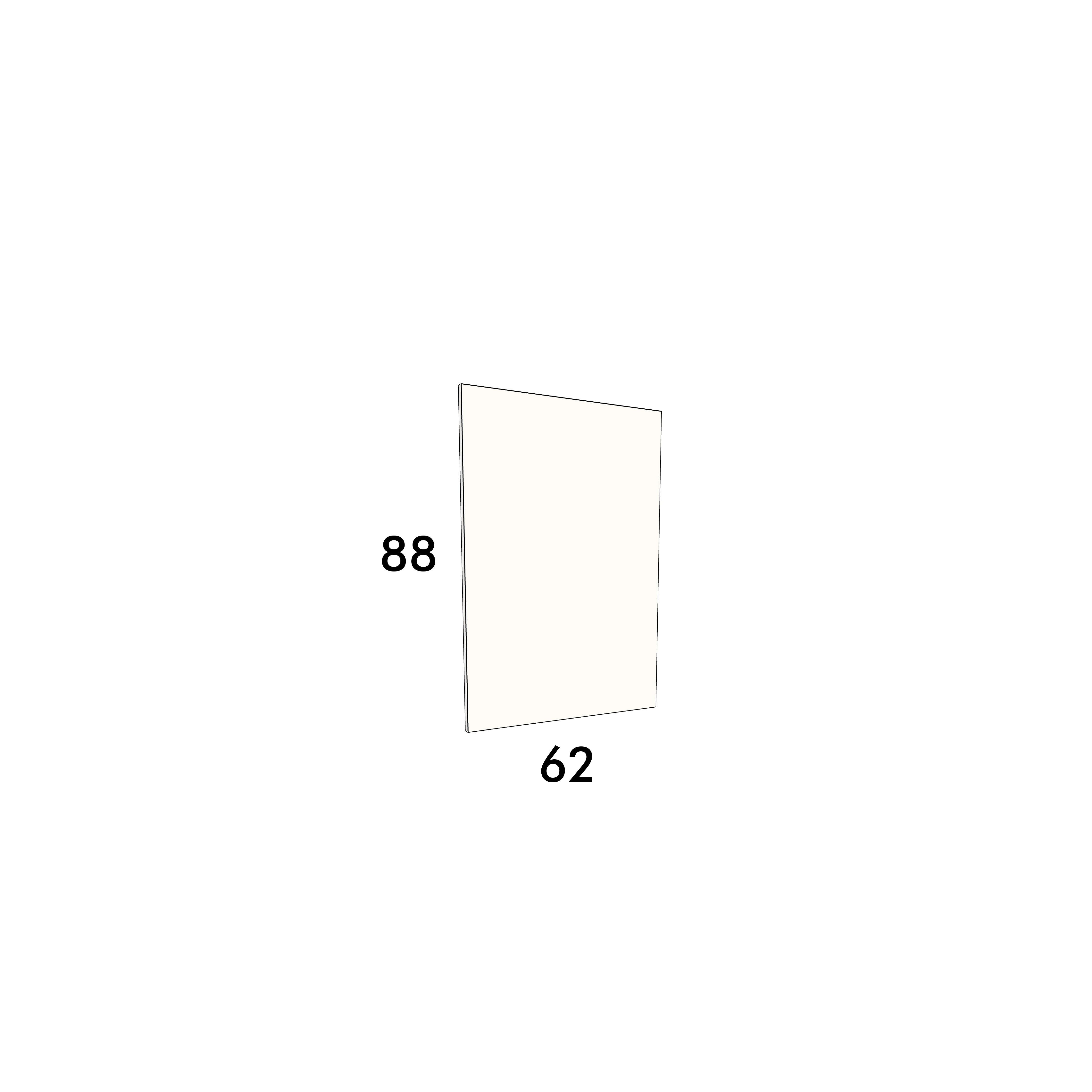 62cm wide, 88cm high cover panel to fit an IKEA Metod kitchen cabinet