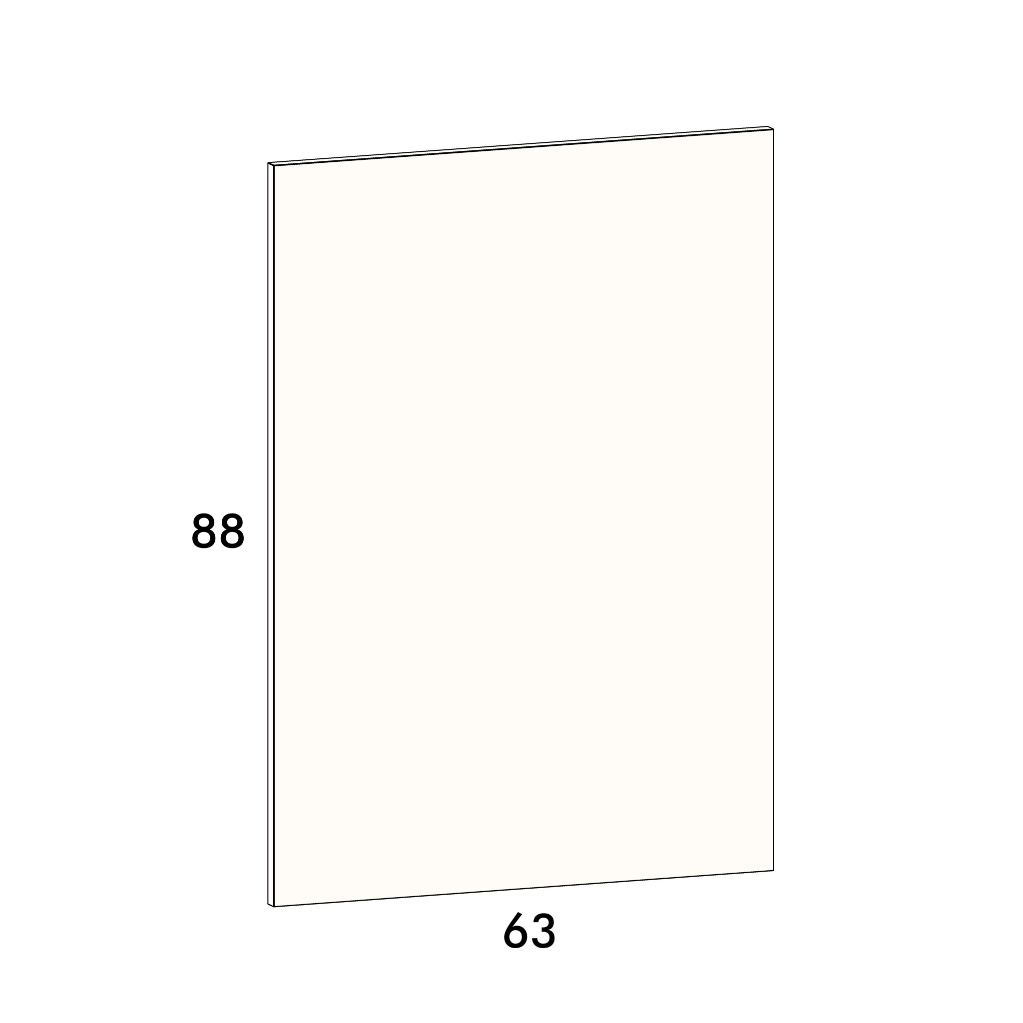 63cm wide, 88cm high cover panel to fit an IKEA Metod kitchen cabinet