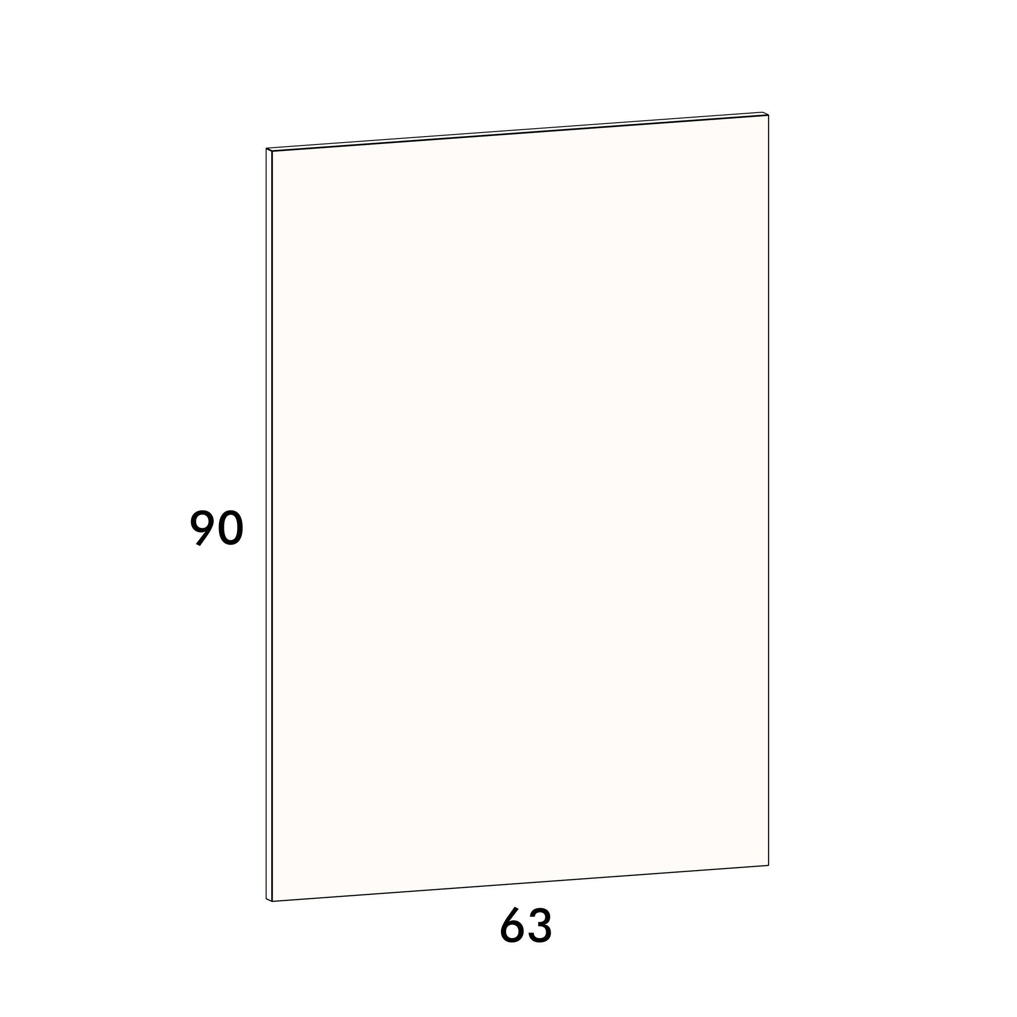 63cm wide, 90cm high cover panel to fit an IKEA Metod kitchen cabinet