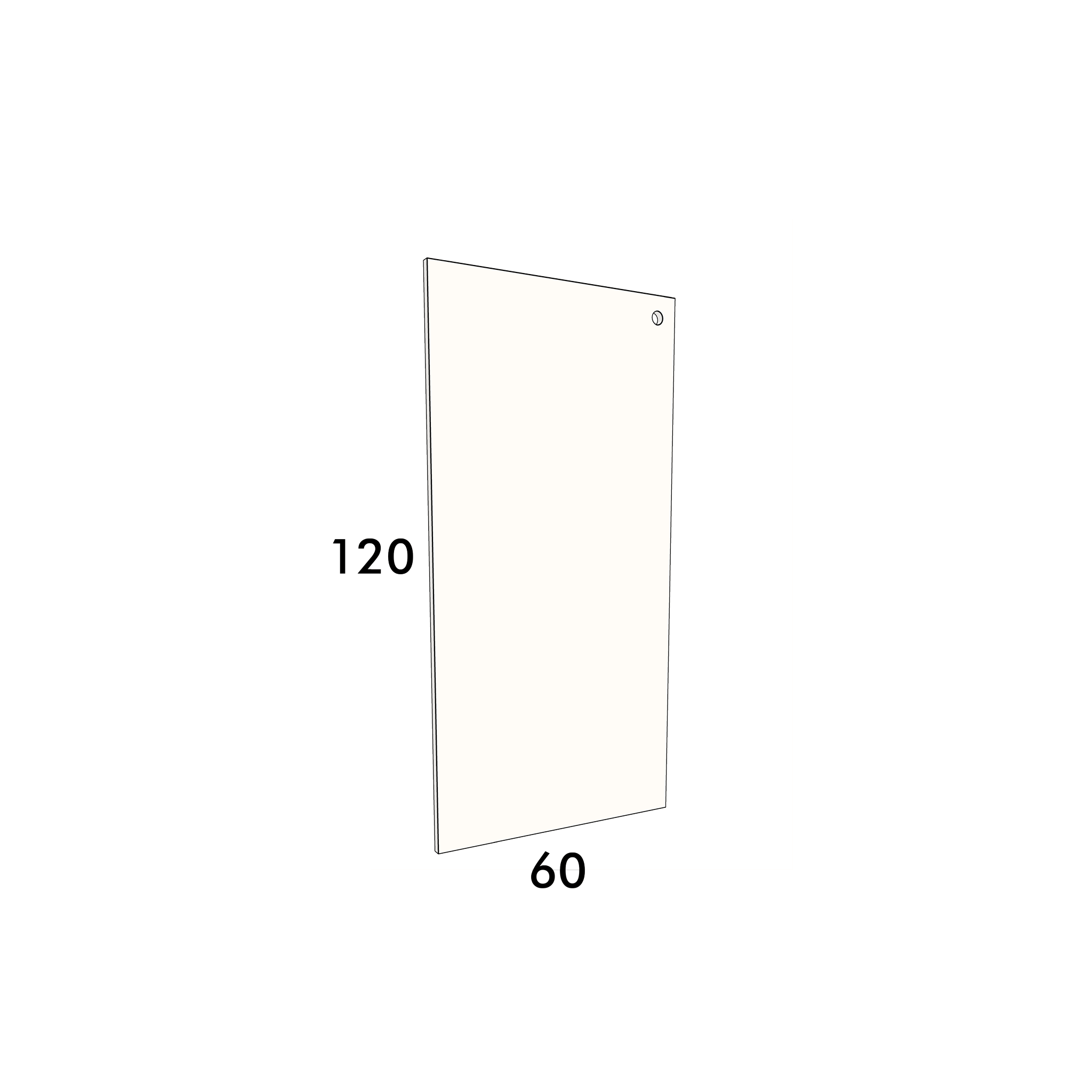 60cm wide, 120cm high cupboard door to fit an IKEA Metod kitchen cabinet