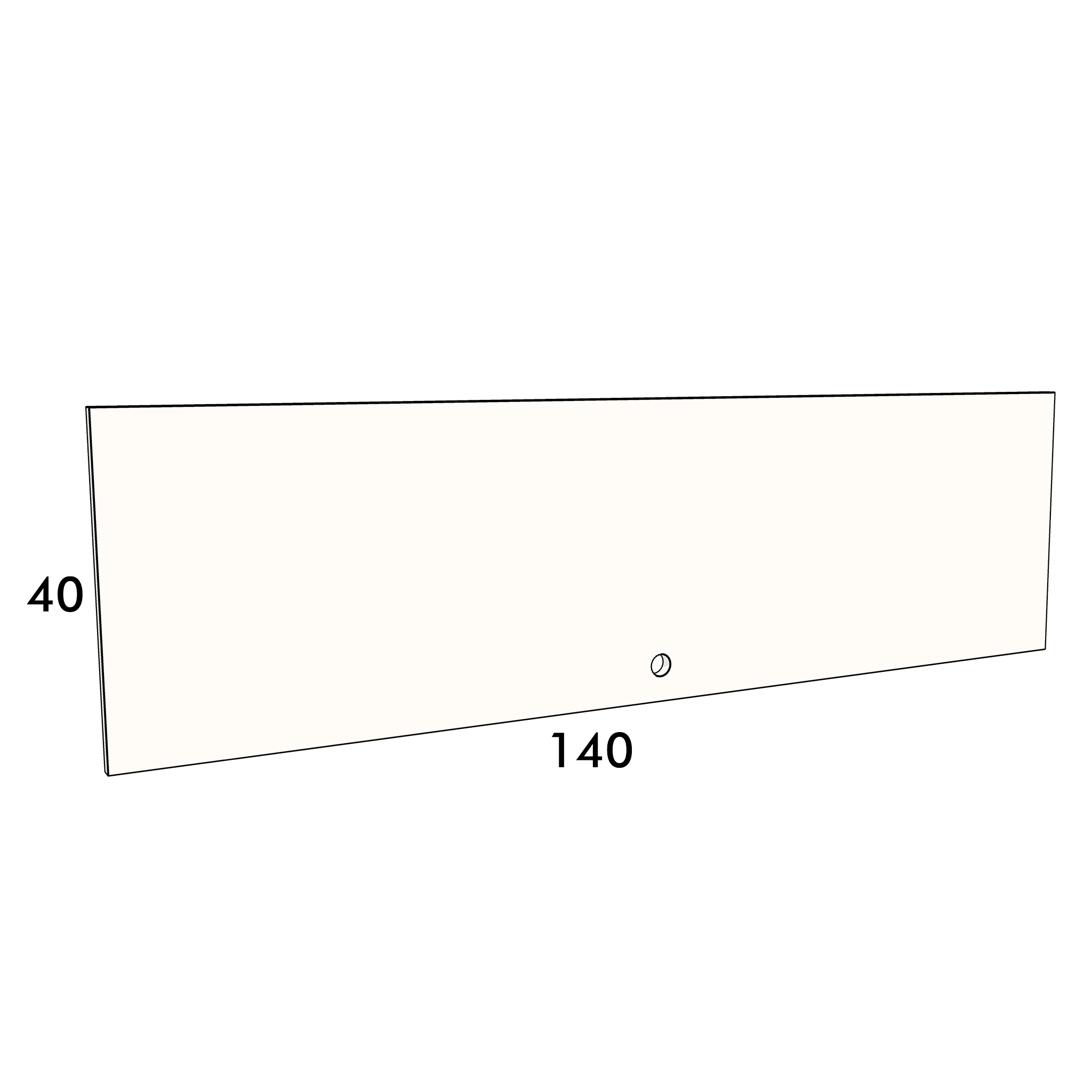 140cm wide, 40cm high cupboard door to fit an IKEA Metod kitchen cabinet