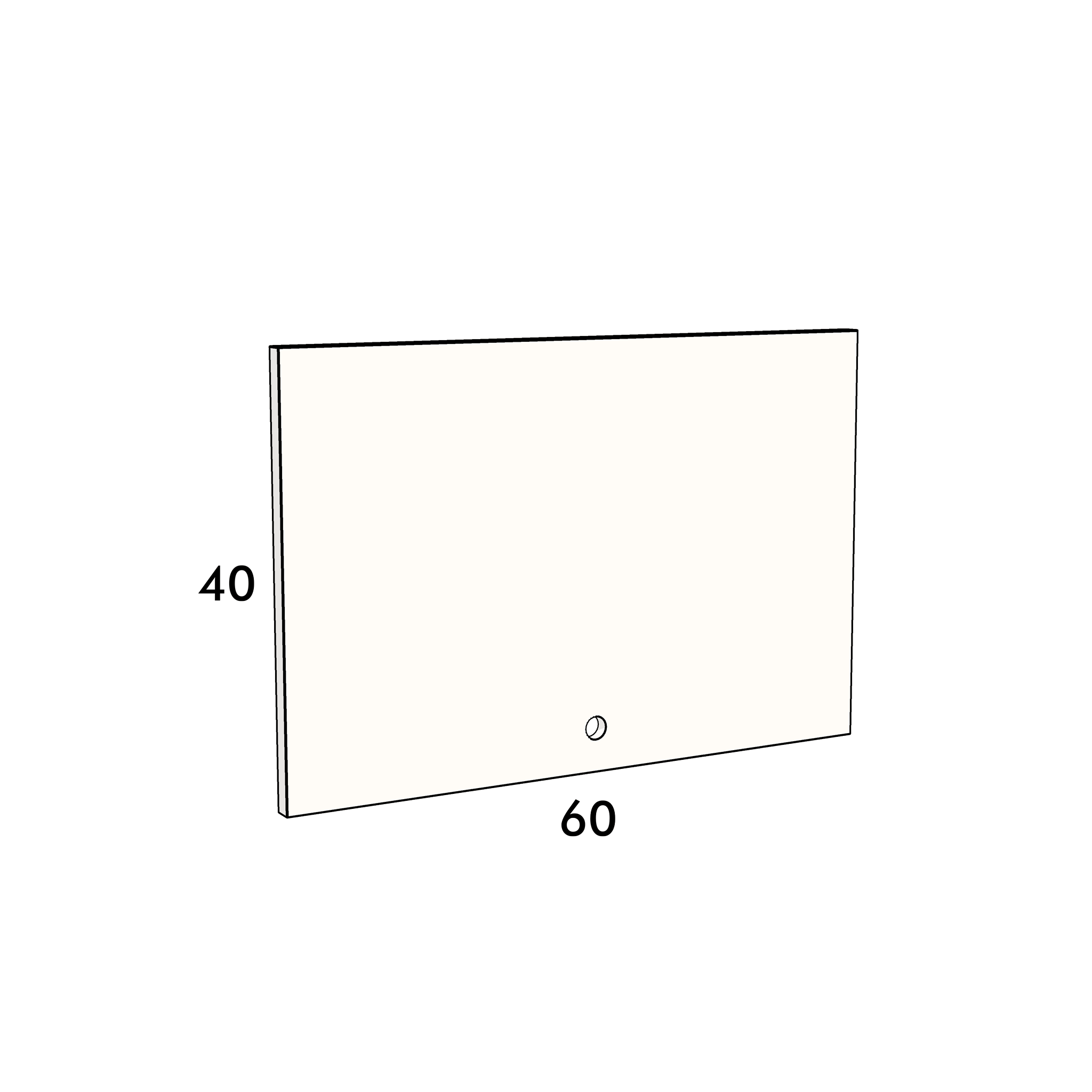 60cm wide, 40cm high cupboard door to fit an IKEA Metod kitchen cabinet