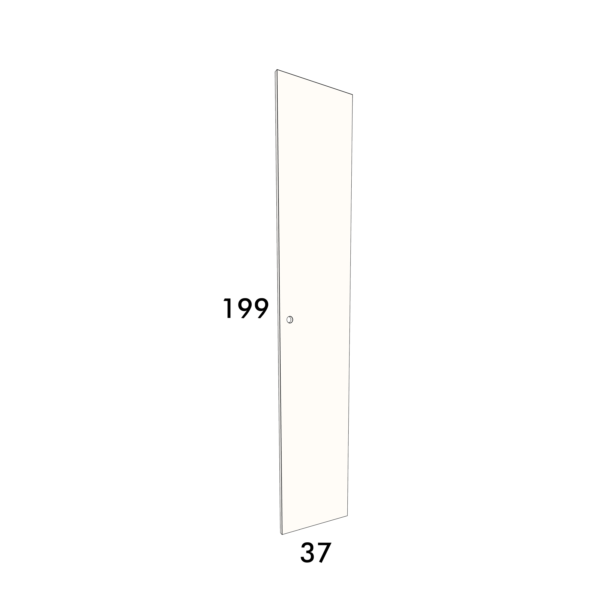 37cm wide, 199cm high cupboard door to fit an IKEA Pax wardrobe