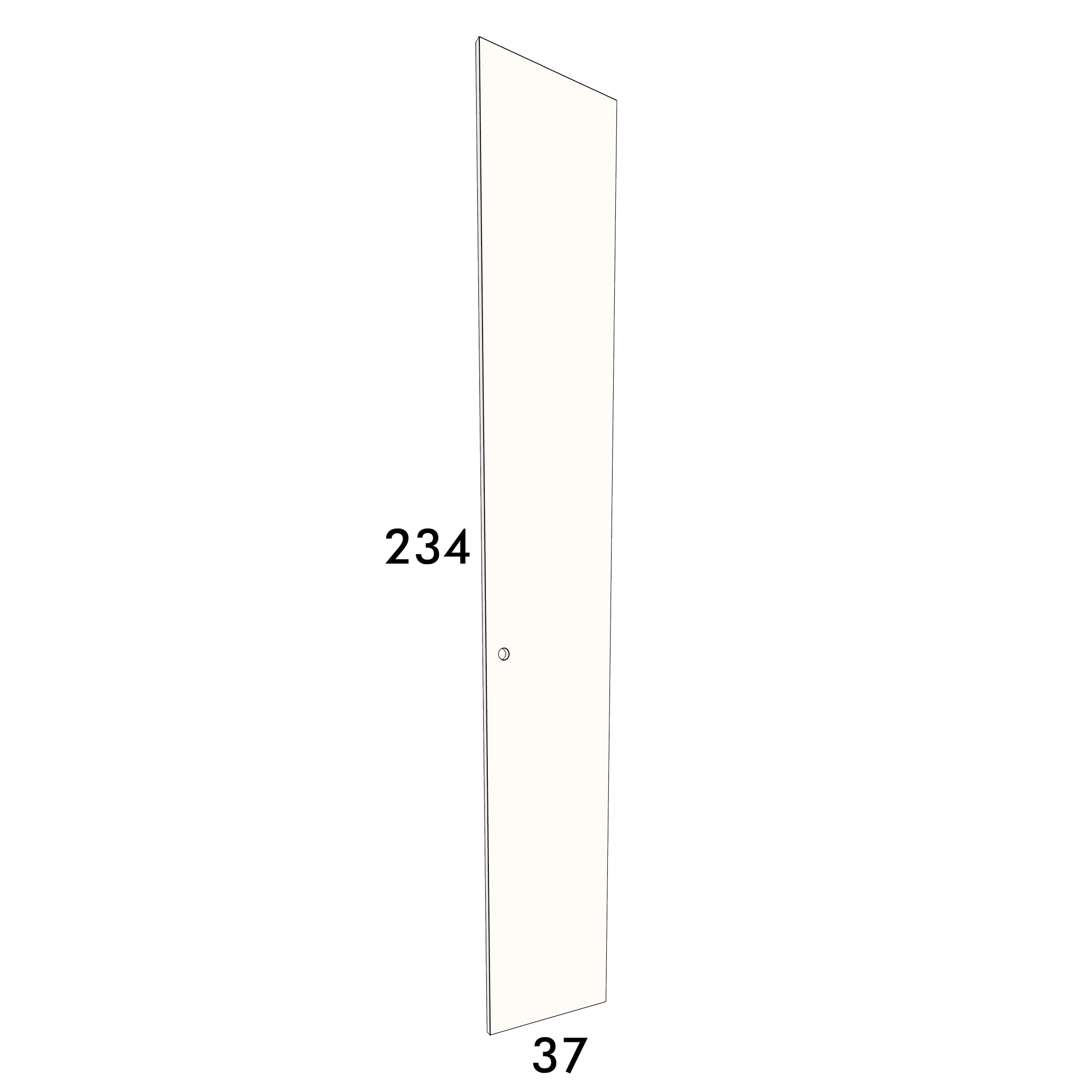 37cm wide, 234cm high cupboard door to fit an IKEA Pax wardrobe
