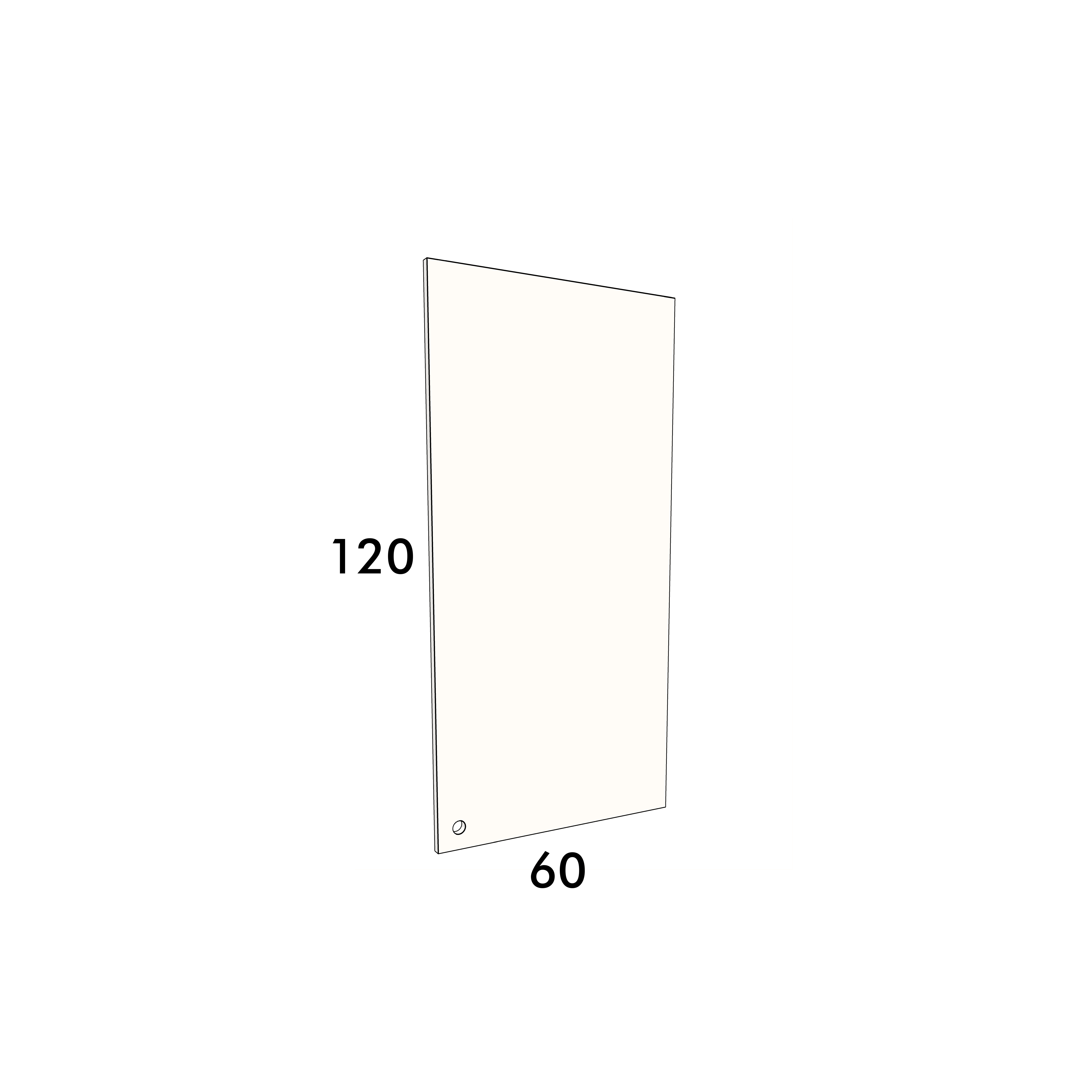 60cm wide, 120cm high cupboard door to fit an IKEA Metod kitchen cabinet