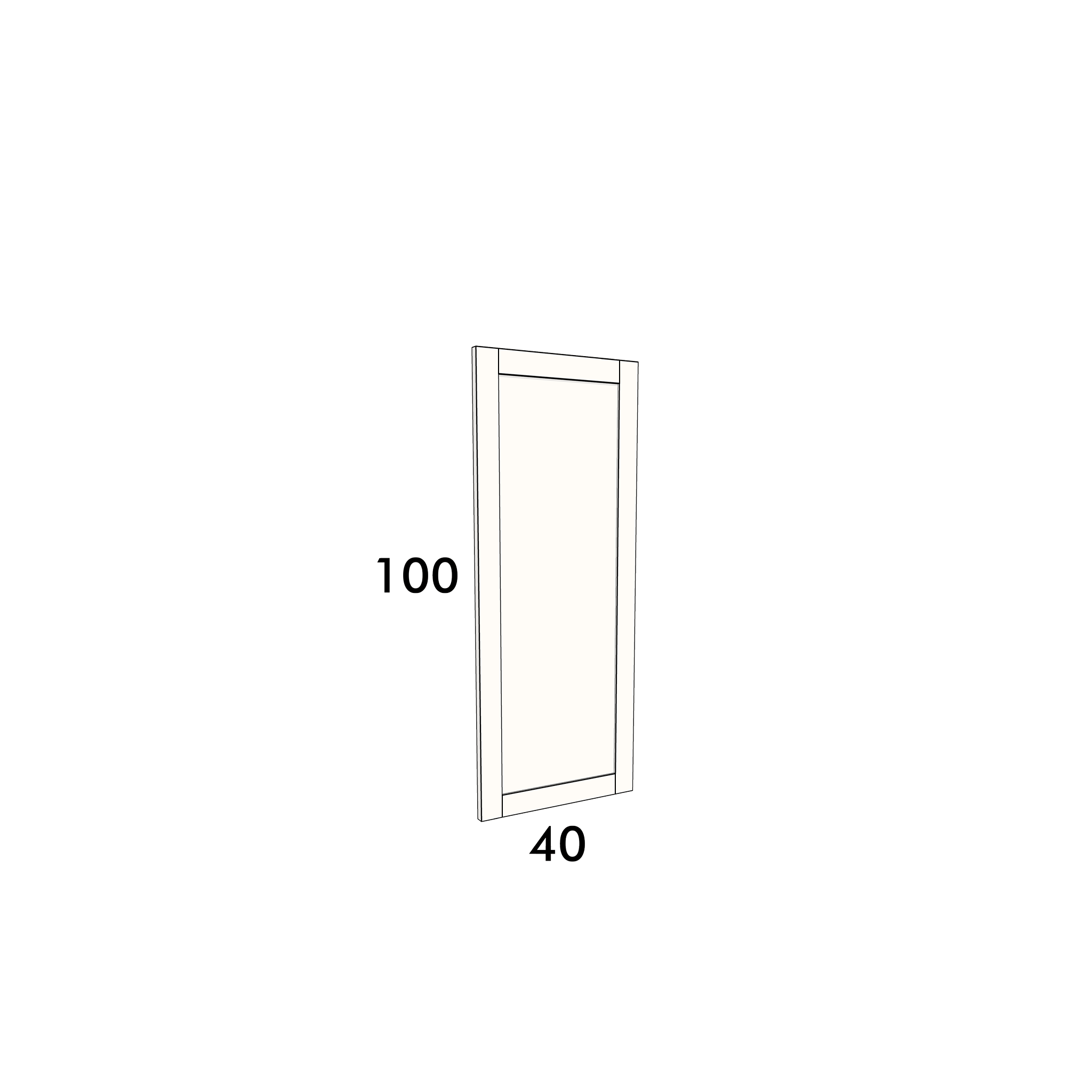 40cm wide, 100cm high cupboard door to fit an IKEA Metod kitchen cabinet