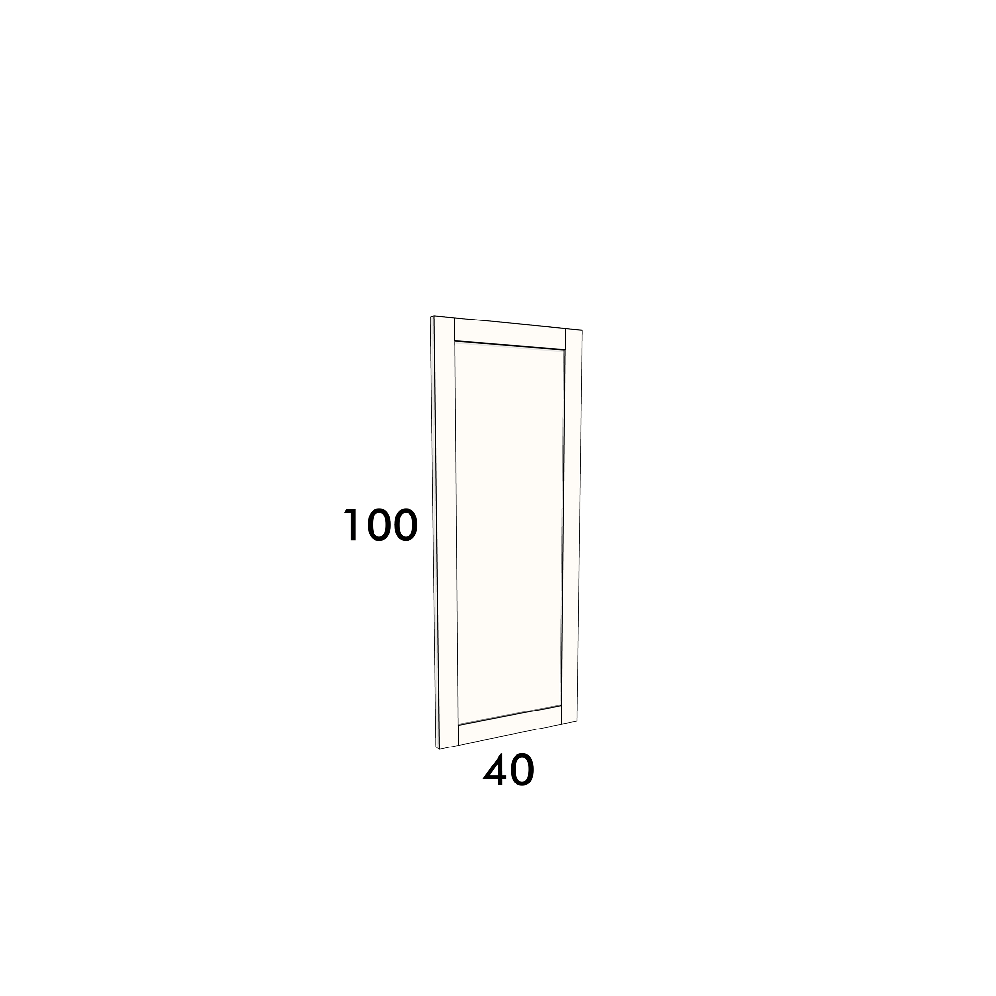 100cm wide, 40cm high cupboard door to fit an IKEA Metod kitchen cabinet