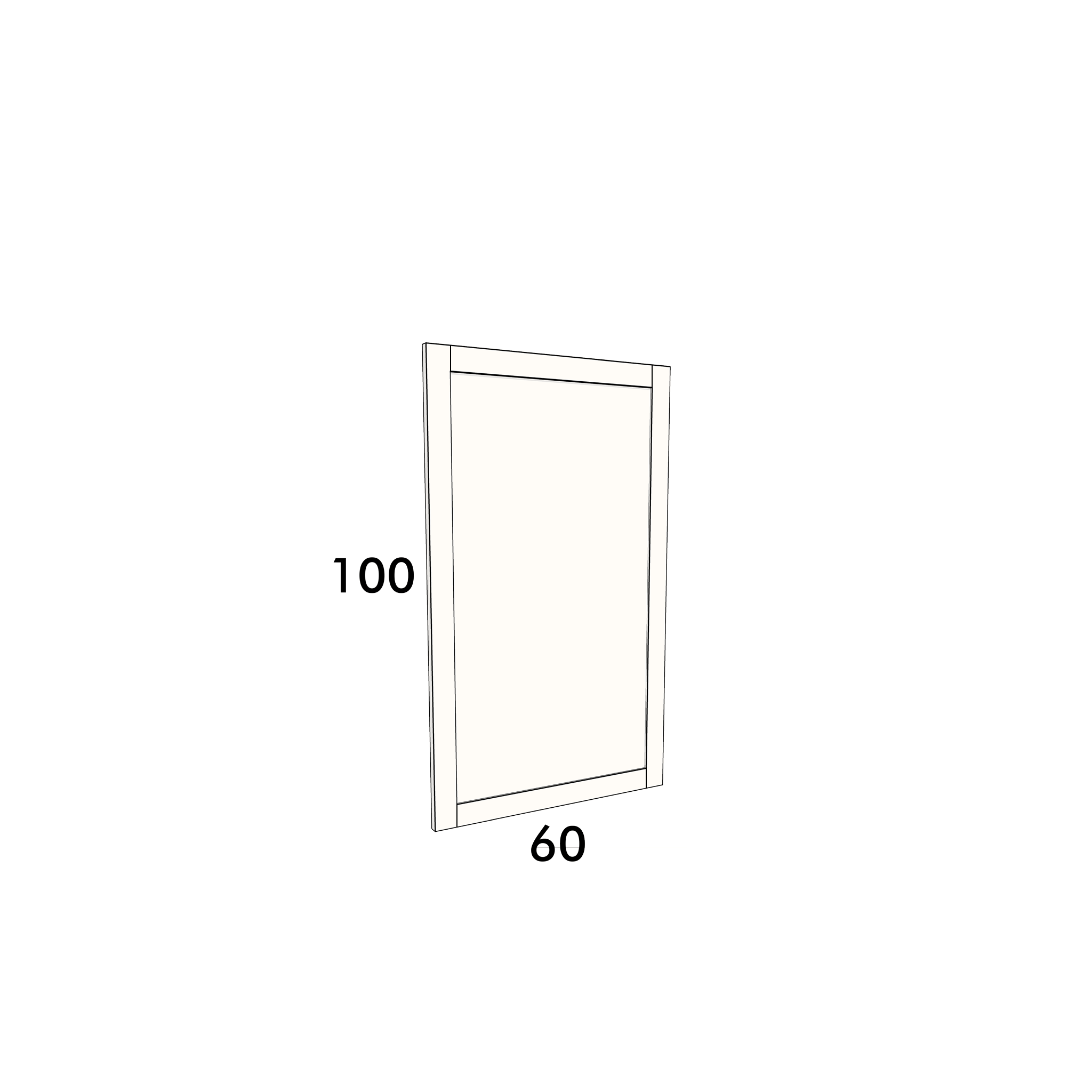 60cm wide, 100cm high cupboard door to fit an IKEA Metod kitchen cabinet