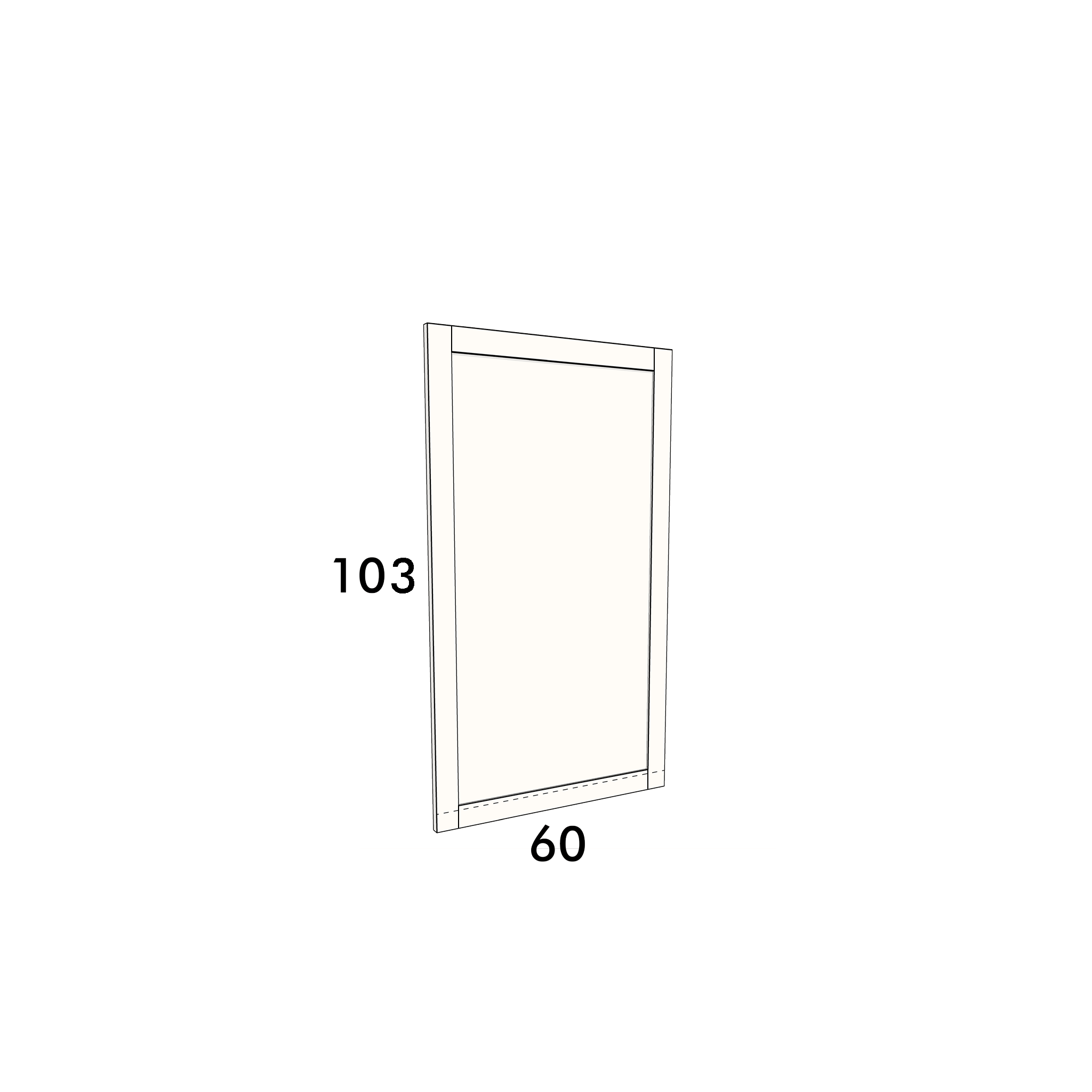 60cm wide, 103cm high cupboard door to fit an IKEA Metod kitchen cabinet