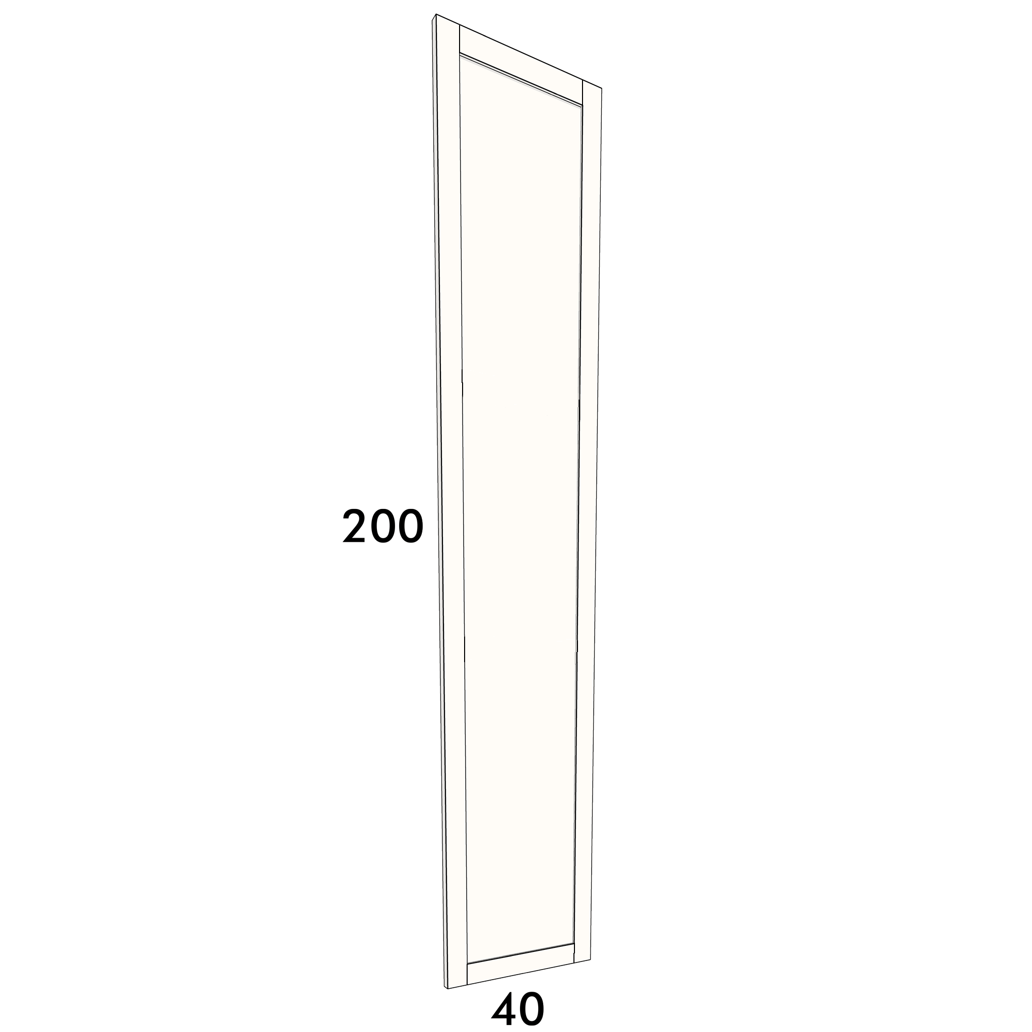 40cm wide, 200cm high cupboard door to fit an IKEA Metod kitchen cabinet