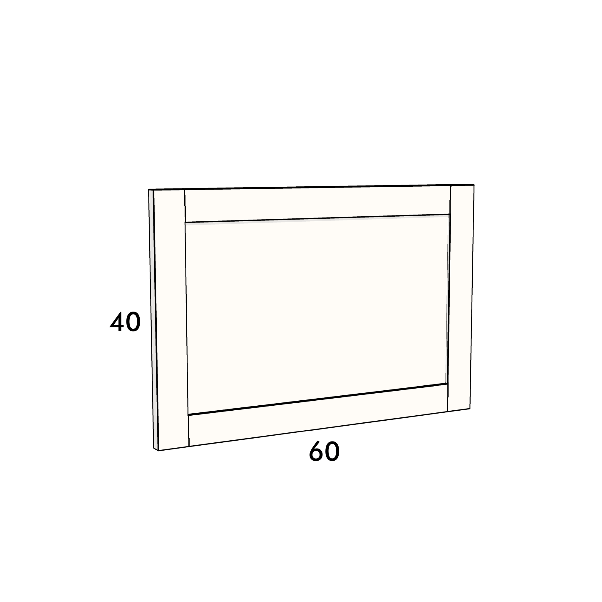 60cm wide, 40cm high cupboard door to fit an IKEA Metod kitchen cabinet