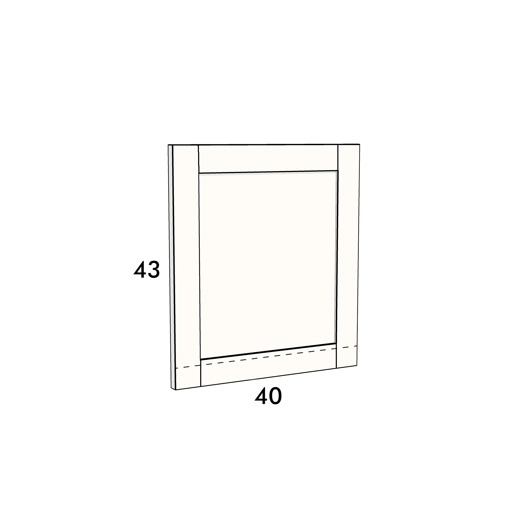 40cm wide, 43cm high cupboard door to fit an IKEA Metod kitchen cabinet