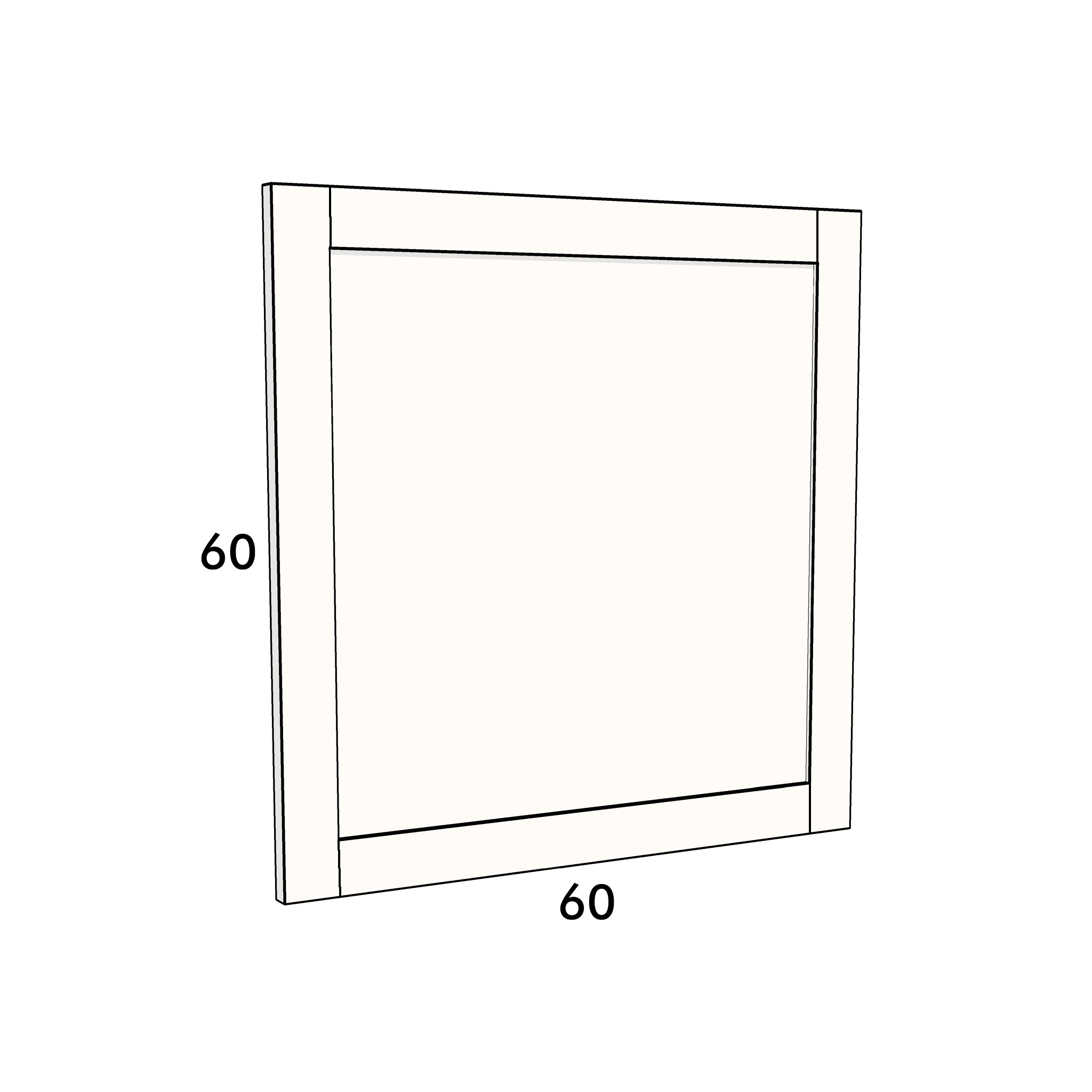 60cm wide, 60cm high drawer front to fit an IKEA Metod kitchen cabinet