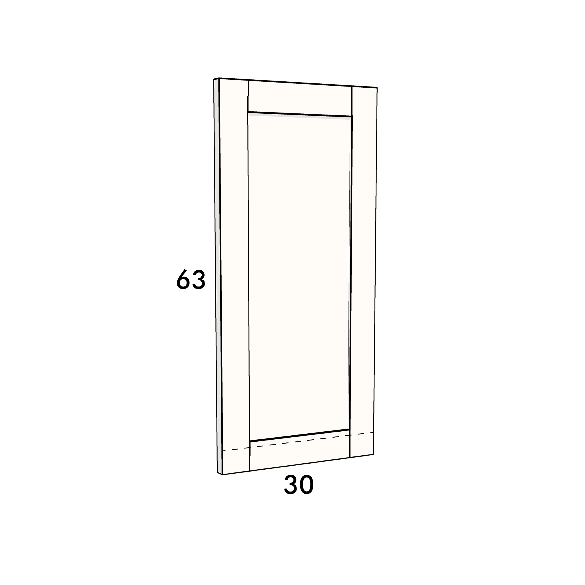 30cm wide, 63cm high cupboard door to fit an IKEA Metod kitchen cabinet