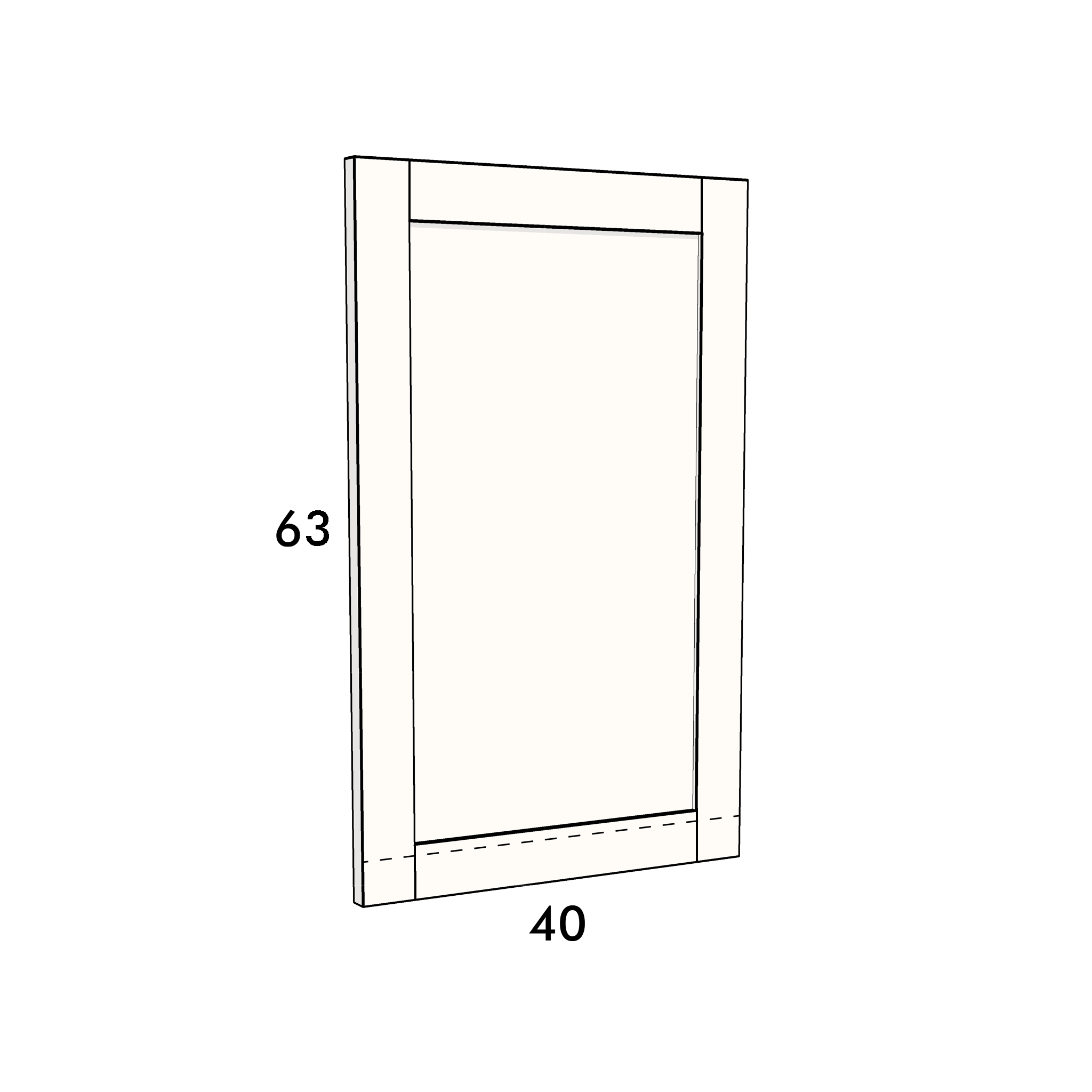 40cm wide, 63cm high cupboard door to fit an IKEA Metod kitchen cabinet