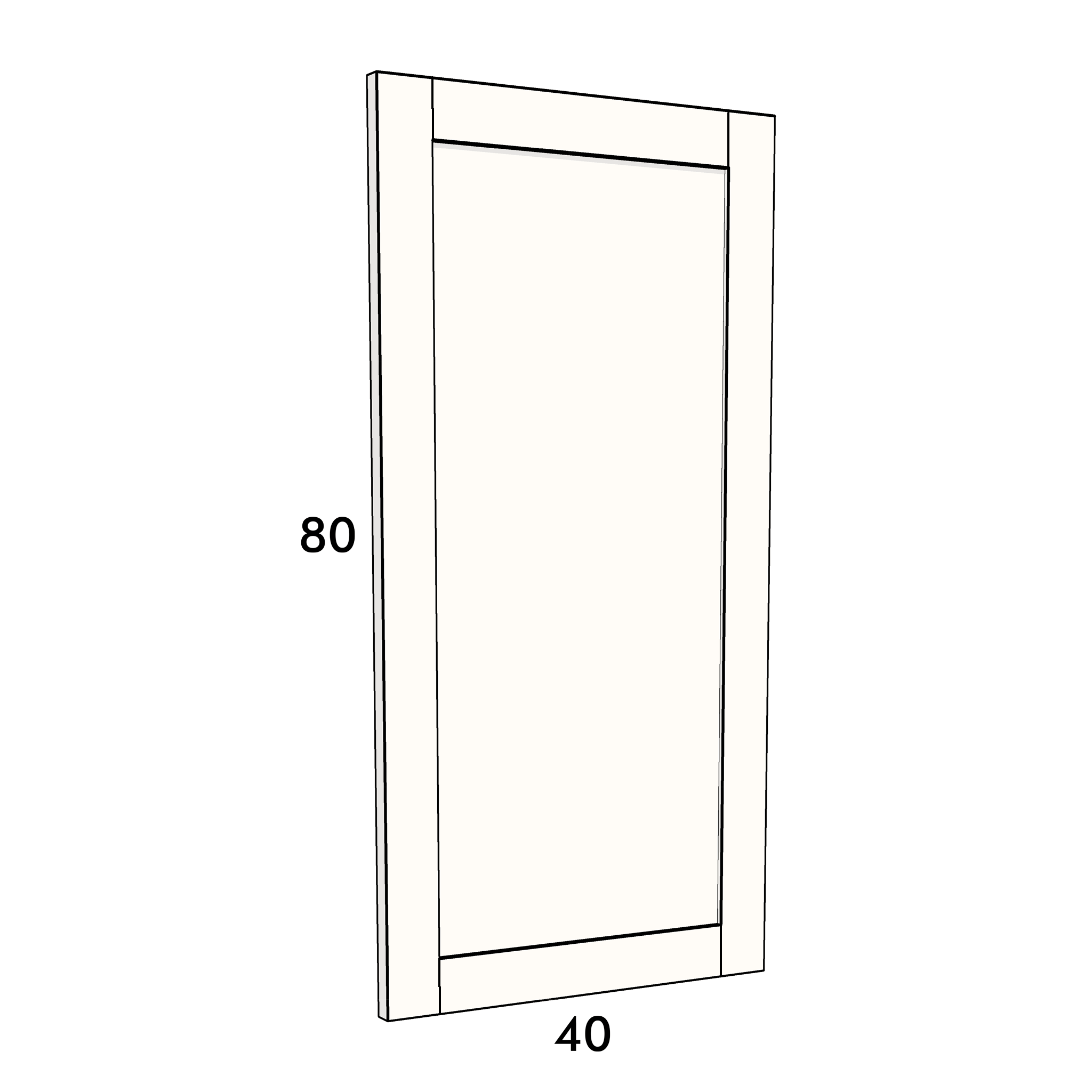 40cm wide, 80cm high cupboard door to fit an IKEA Metod kitchen cabinet