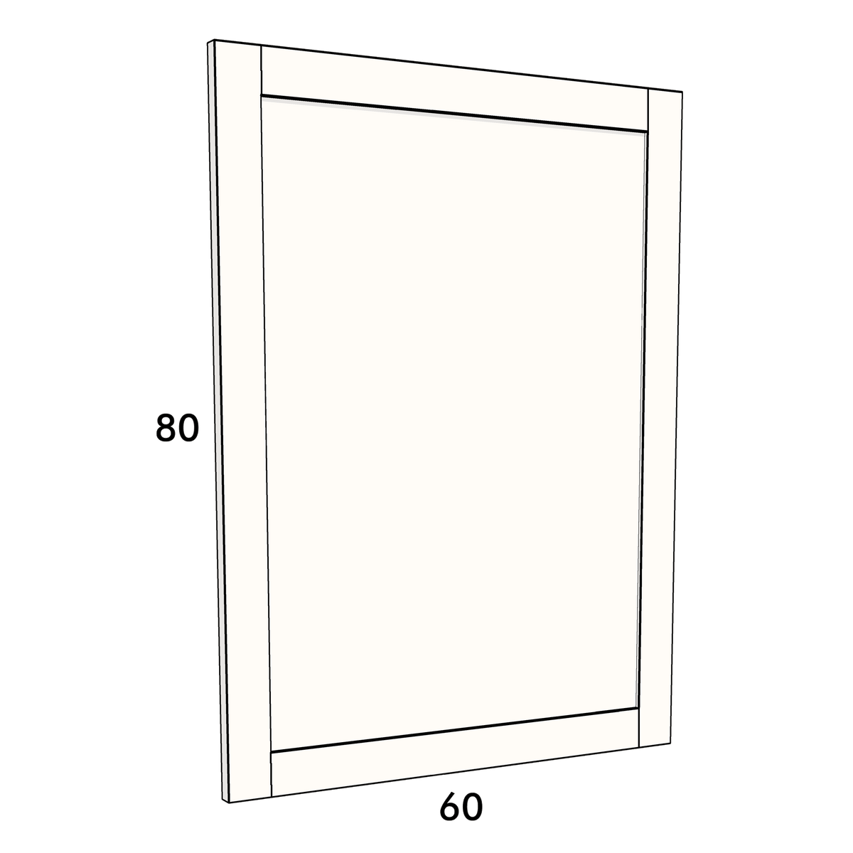 60cm wide, 80cm high cupboard door to fit an IKEA Metod kitchen cabinet