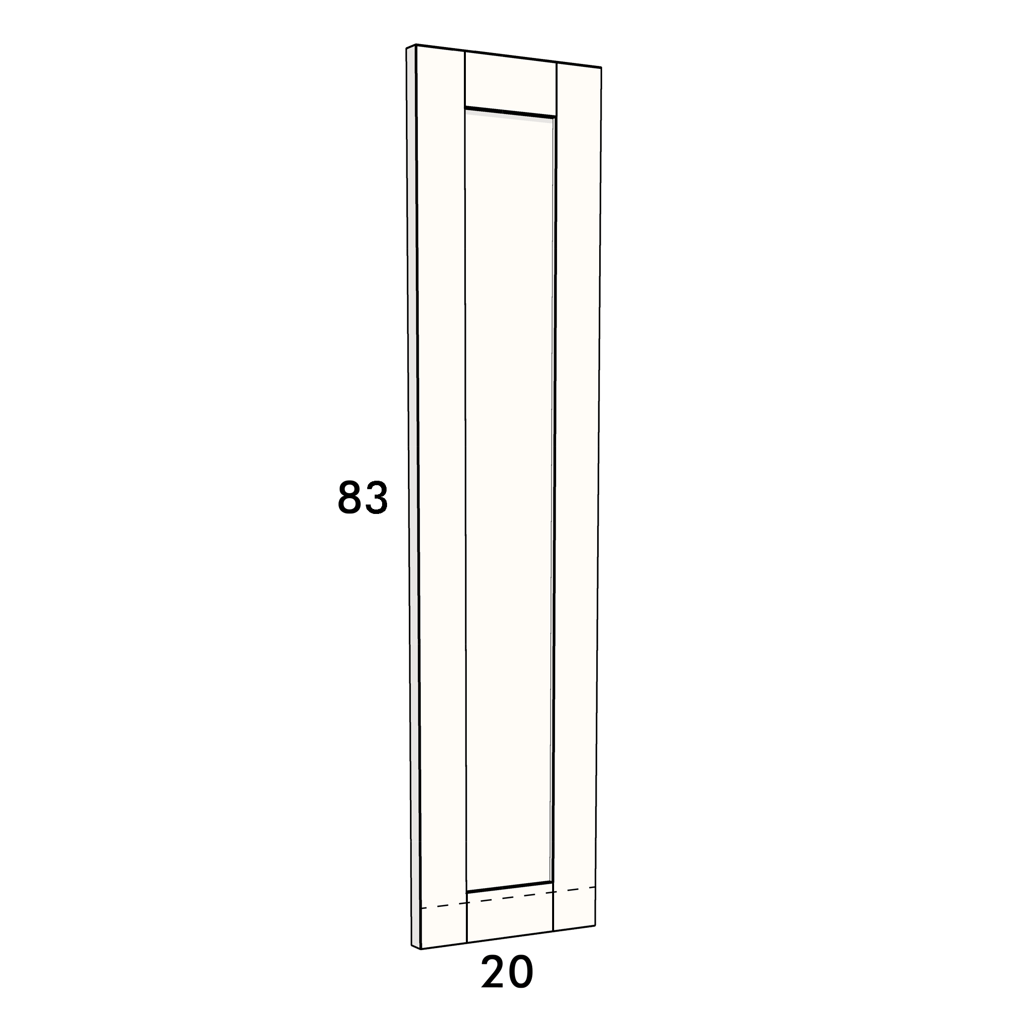 20cm wide, 83cm high cupboard door to fit an IKEA Metod kitchen cabinet