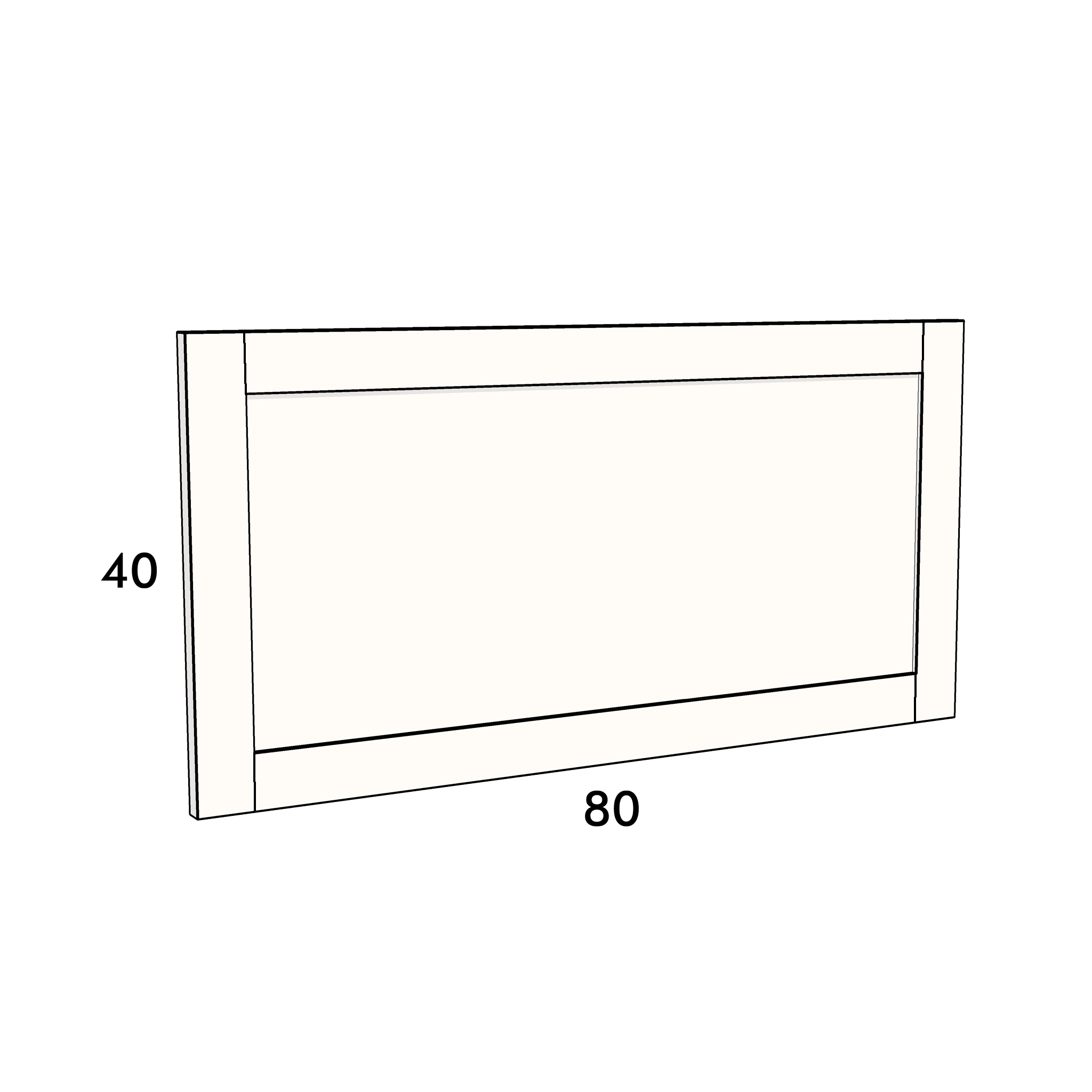 80cm wide, 40cm high drawer front to fit an IKEA Metod kitchen cabinet