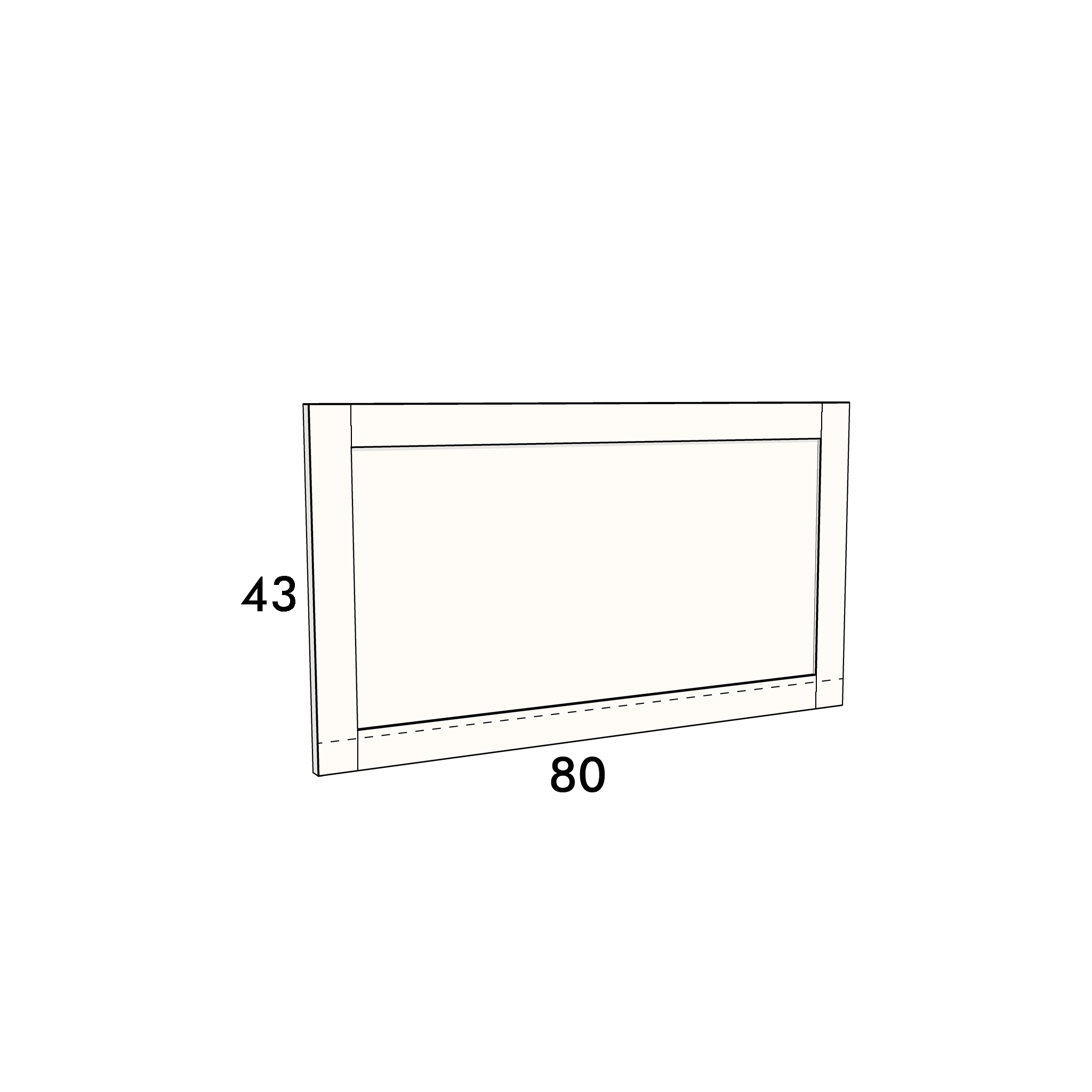 80cm wide, 43cm high cupboard door to fit an IKEA Metod kitchen cabinet