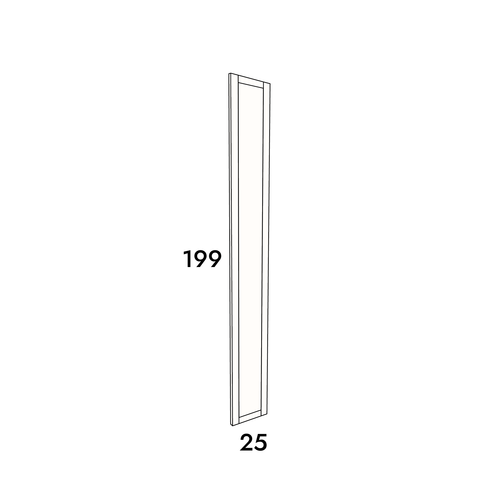 25cm wide, 199cm high cupboard door to fit an IKEA Metod kitchen cabinet