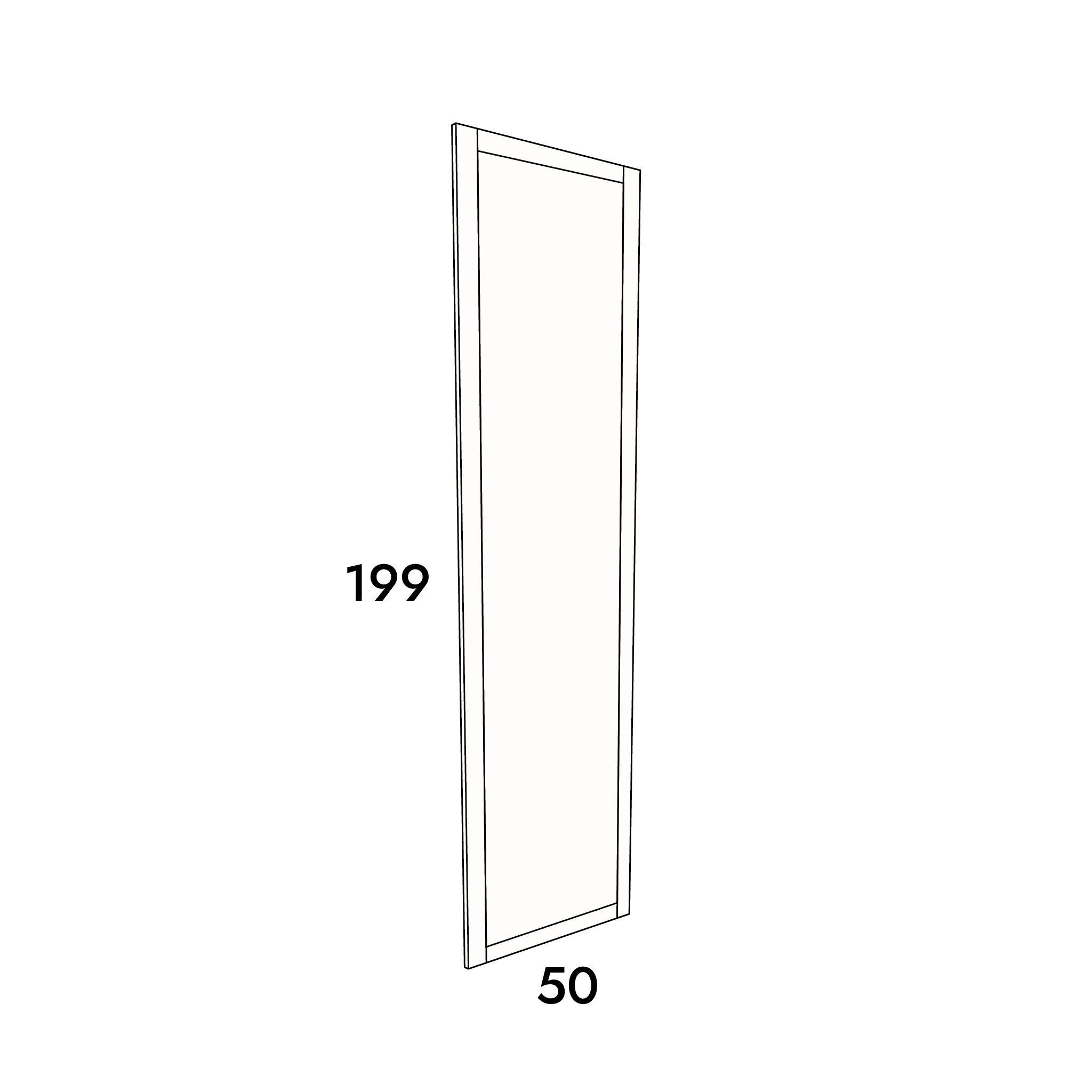 50cm wide, 199cm high cupboard door to fit an IKEA Metod kitchen cabinet