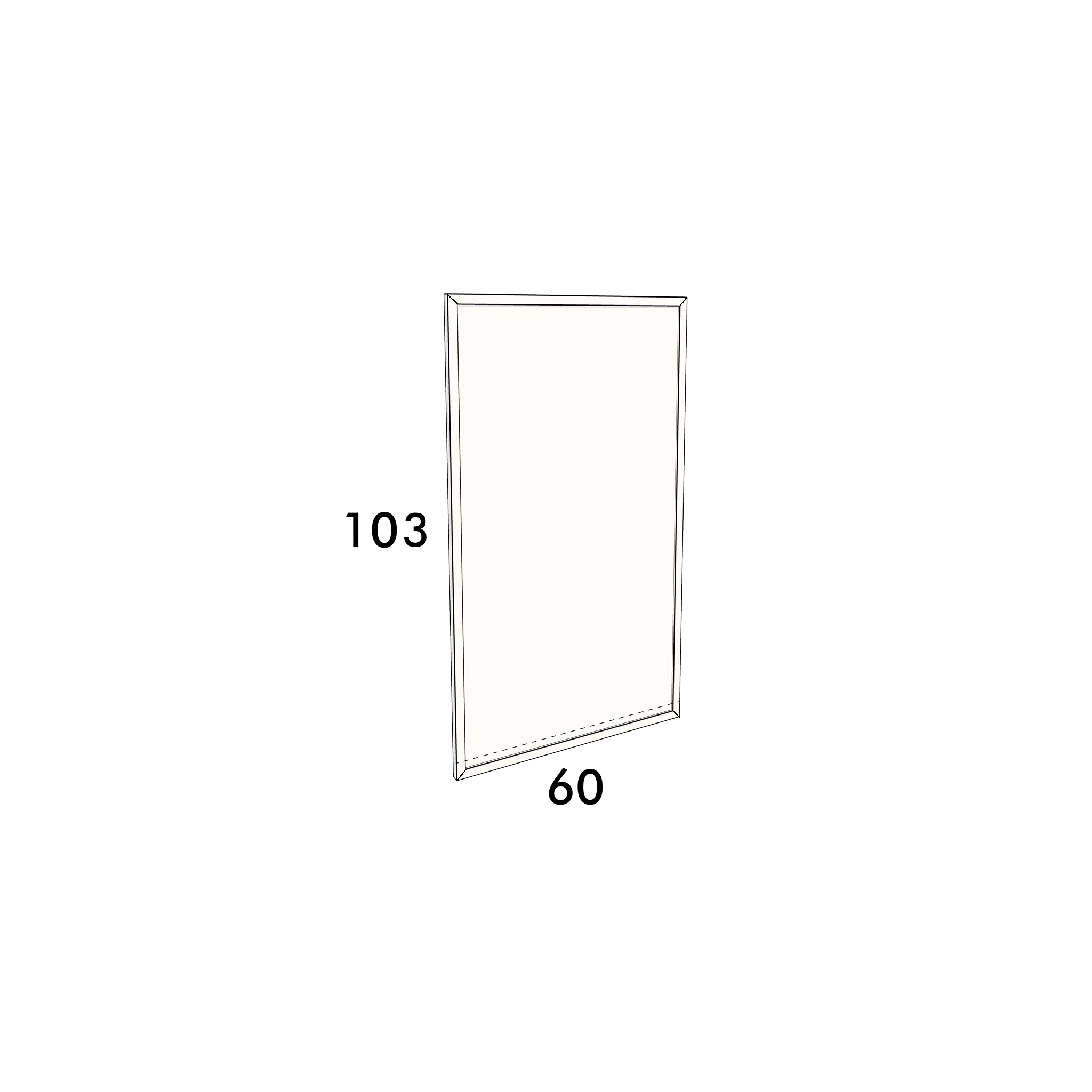 60cm wide, 103cm high cupboard door to fit an IKEA Metod kitchen cabinet