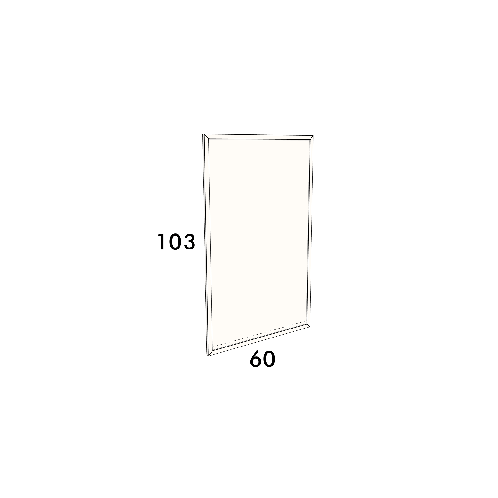 60cm wide, 103cm high cupboard door to fit an IKEA Metod kitchen cabinet