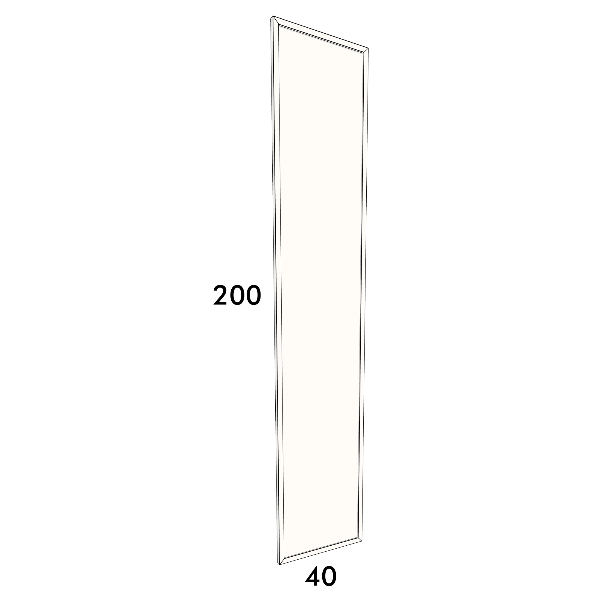 40cm wide, 200cm high cupboard door to fit an IKEA Metod kitchen cabinet