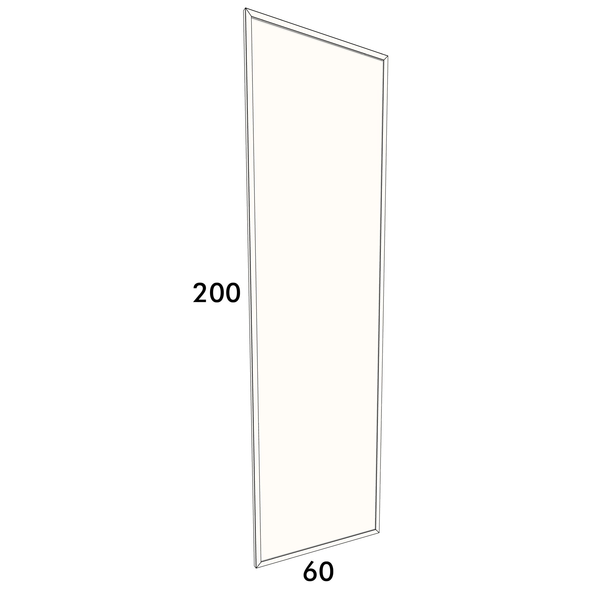 60cm wide, 200cm high cupboard door to fit an IKEA Metod kitchen cabinet