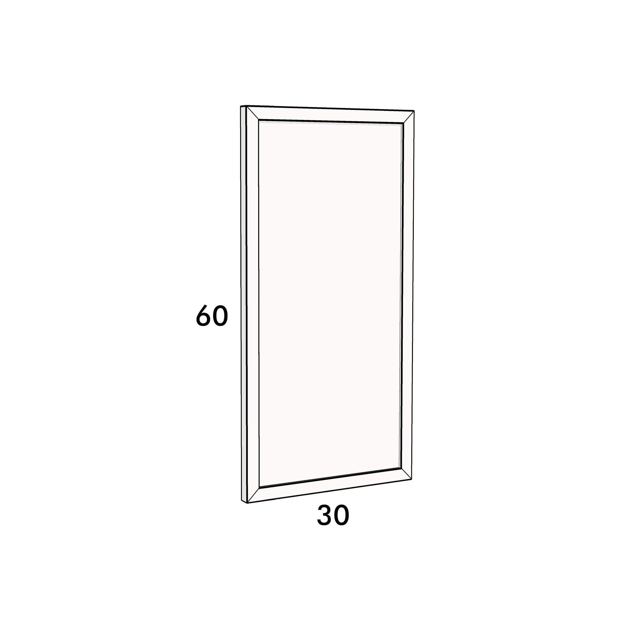 30cm wide, 60cm high cupboard door to fit an IKEA Metod kitchen cabinet