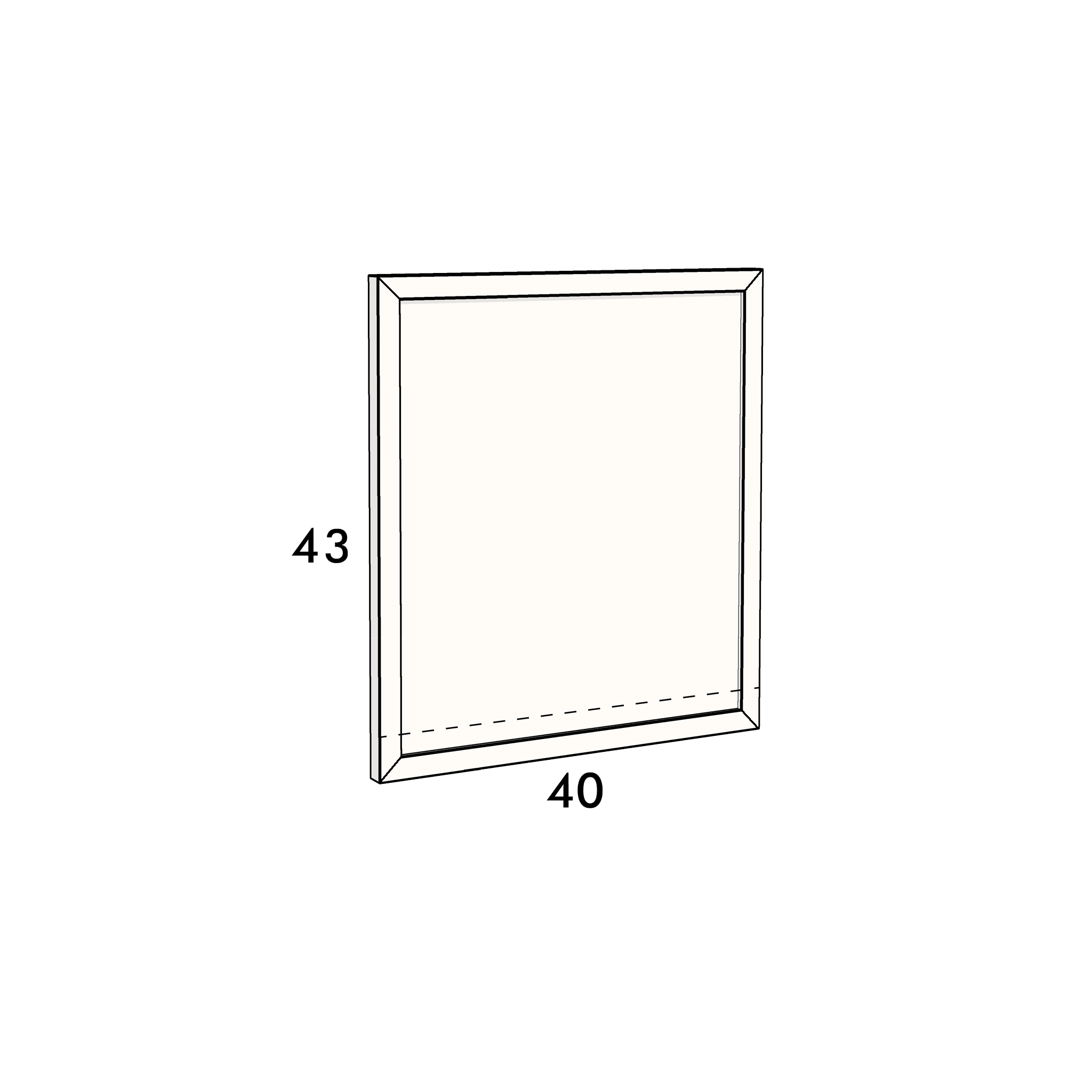 40cm wide, 43cm high cupboard door to fit an IKEA Metod kitchen cabinet