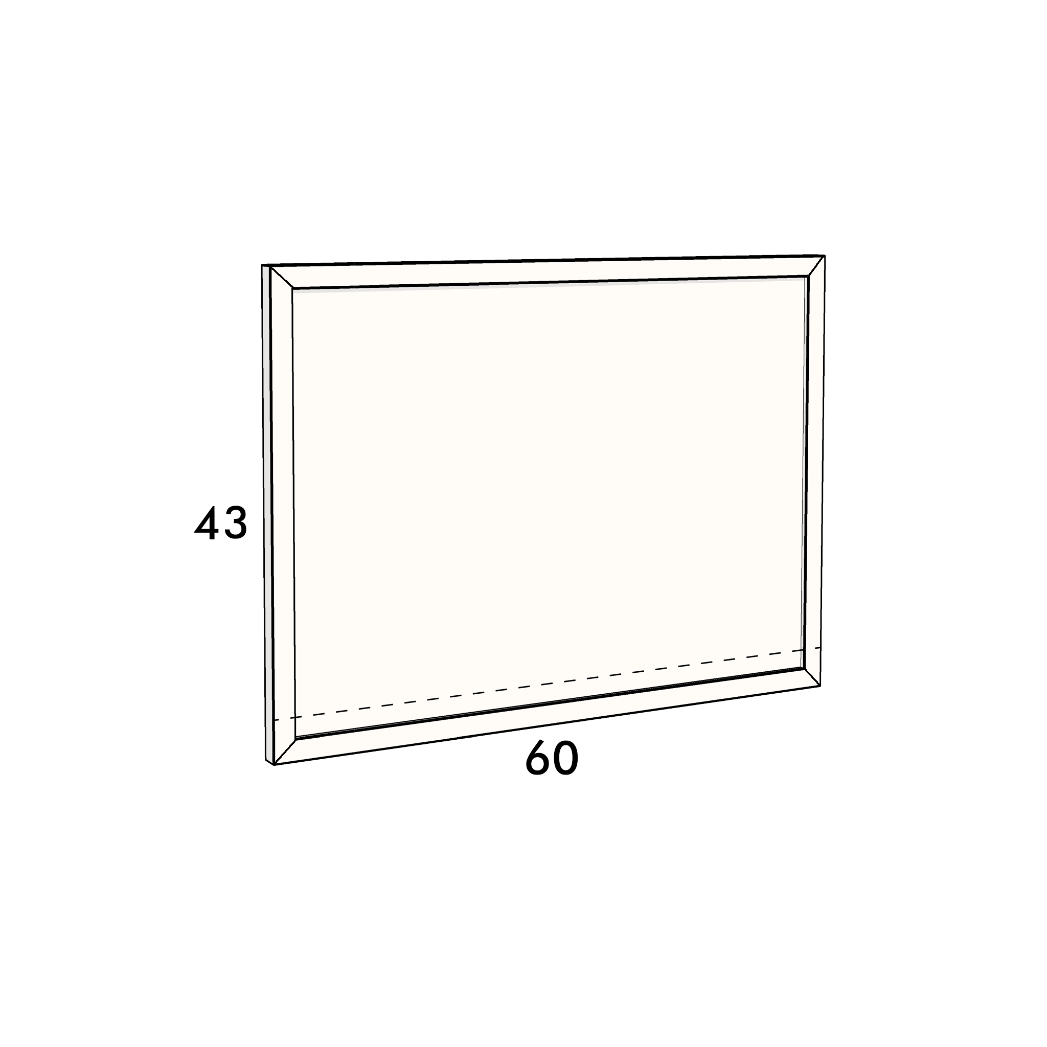 60cm wide, 43cm high cupboard door to fit an IKEA Metod kitchen cabinet