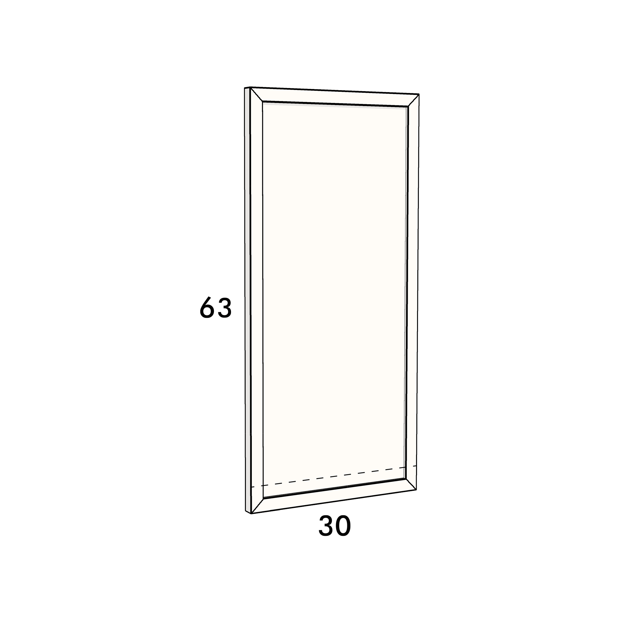 30cm wide, 63cm high cupboard door to fit an IKEA Metod kitchen cabinet