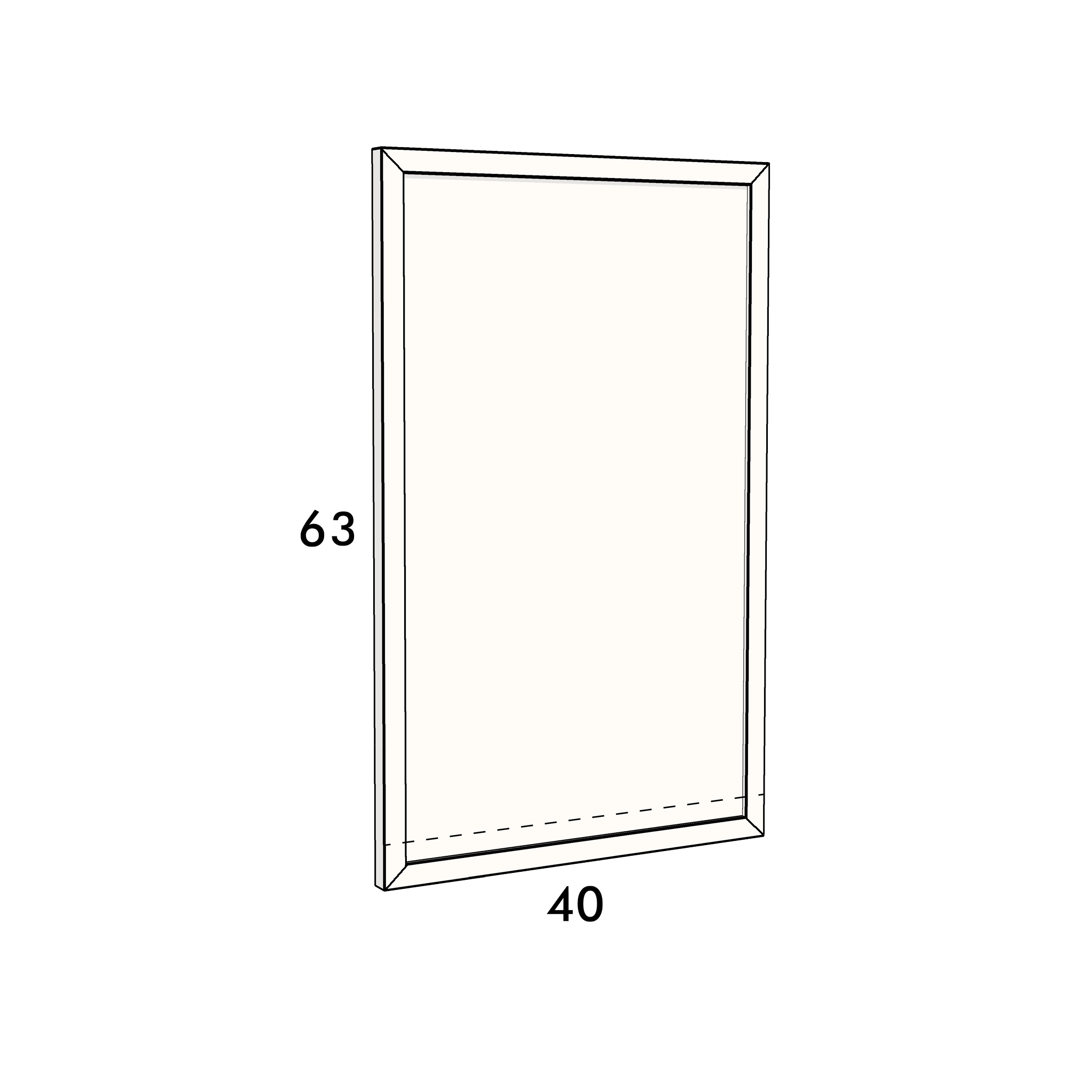 40cm wide, 63cm high cupboard door to fit an IKEA Metod kitchen cabinet
