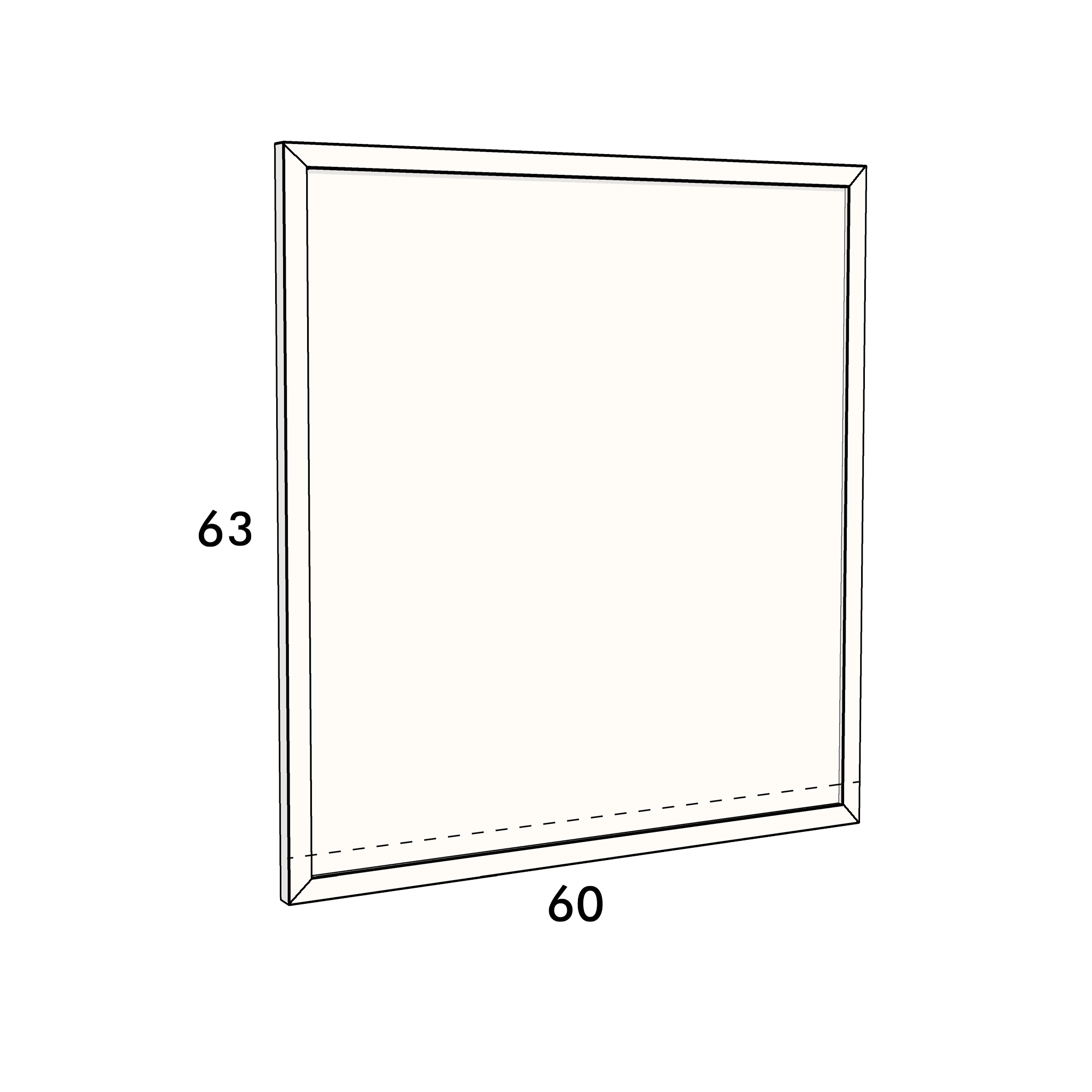 60cm wide, 63cm high cupboard door to fit an IKEA Metod kitchen cabinet