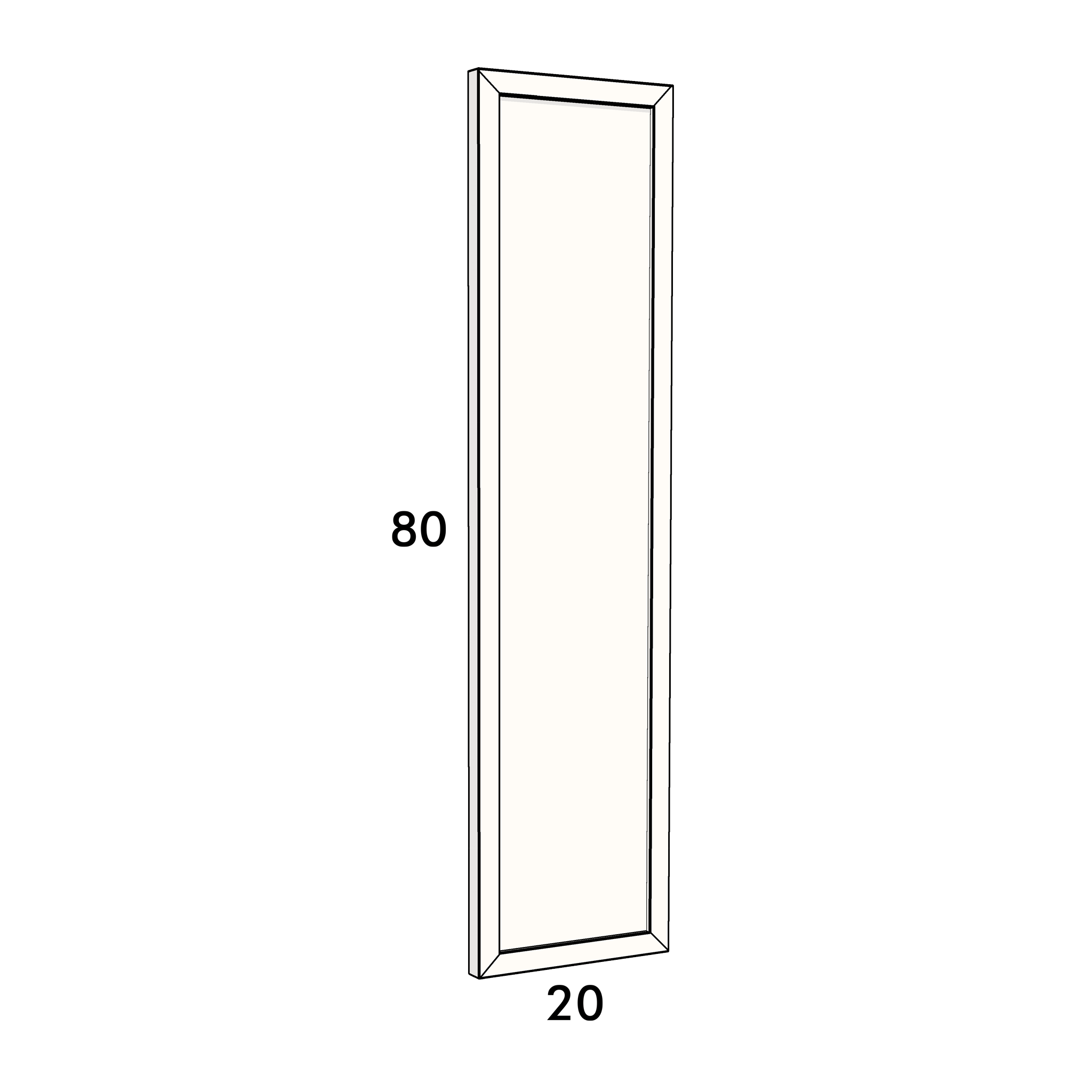 20cm wide, 80cm high drawer front to fit an IKEA Metod kitchen cabinet