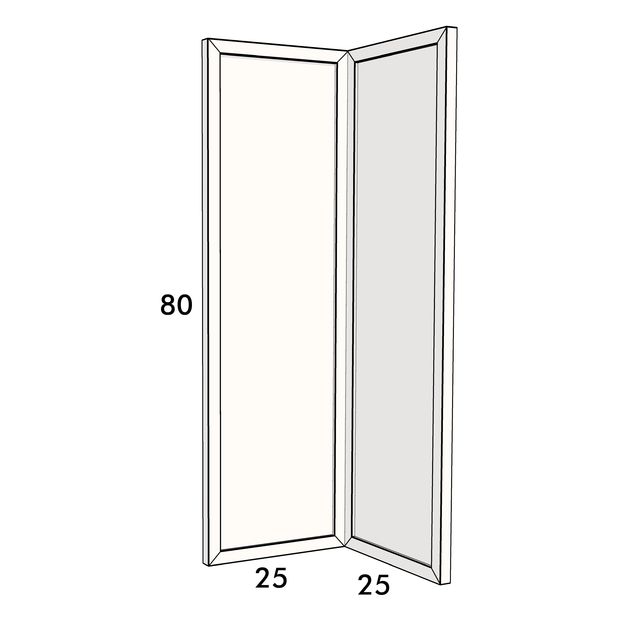 80cm high corner cupboard door to fit an IKEA Metod kitchen cabinet