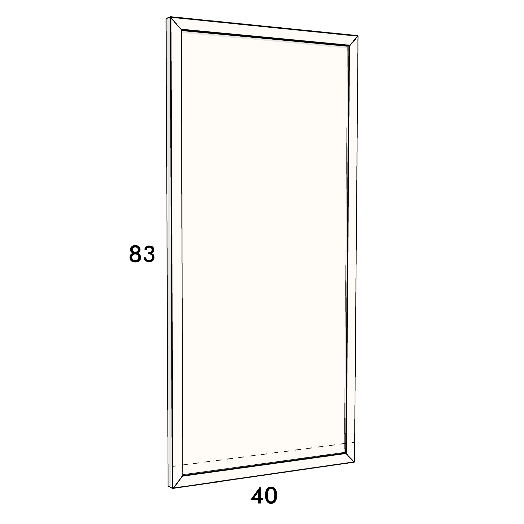 40cm wide, 83cm high cupboard door to fit an IKEA Metod kitchen cabinet