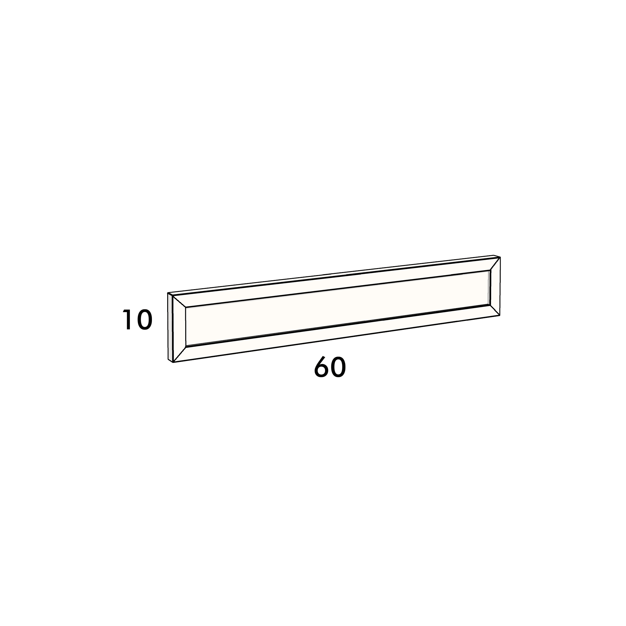 60cm wide, 10cm high drawer front to fit an IKEA Metod kitchen cabinet