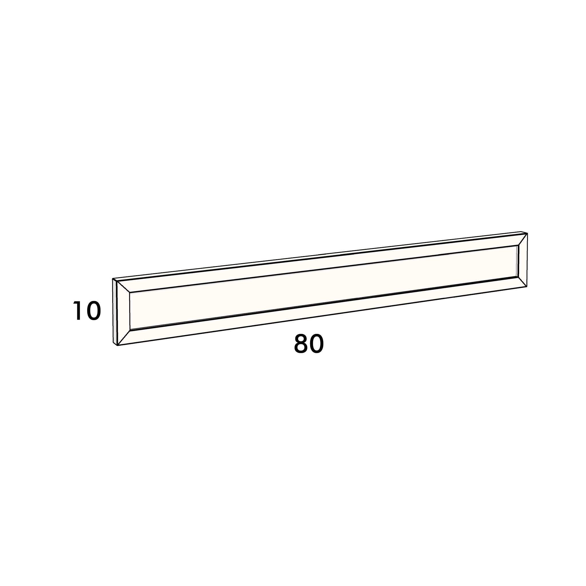 80cm wide, 10cm high drawer front to fit an IKEA Metod kitchen cabinet