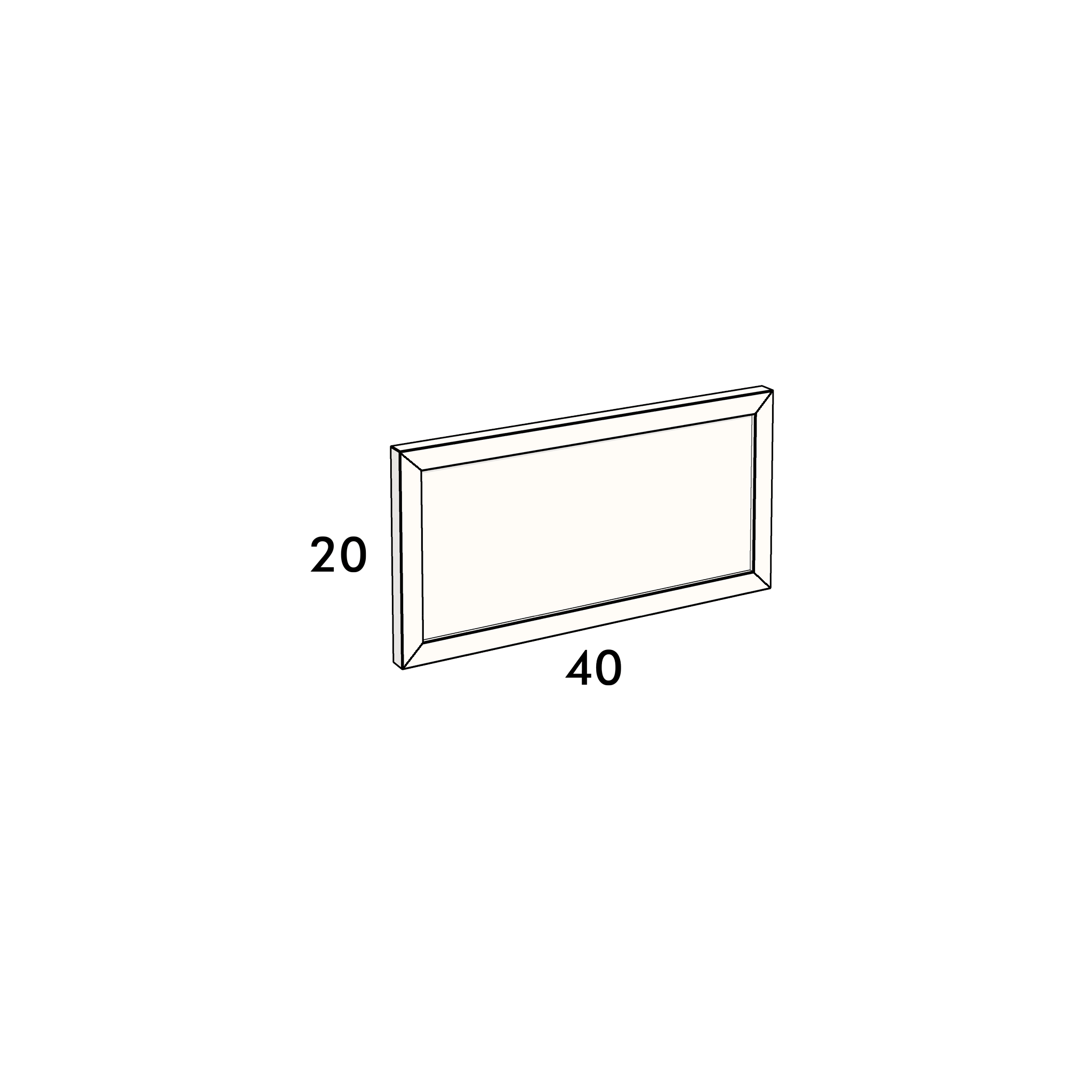 40cm wide, 20cm high drawer front to fit an IKEA Metod kitchen cabinet