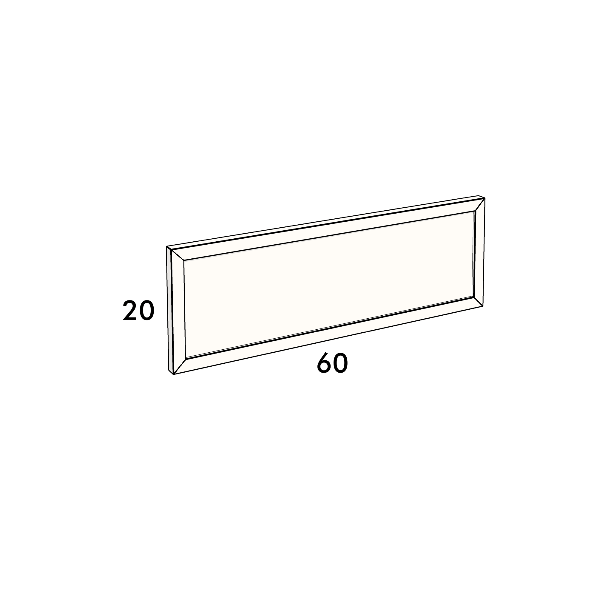 60cm wide, 20cm high drawer front to fit an IKEA Metod kitchen cabinet