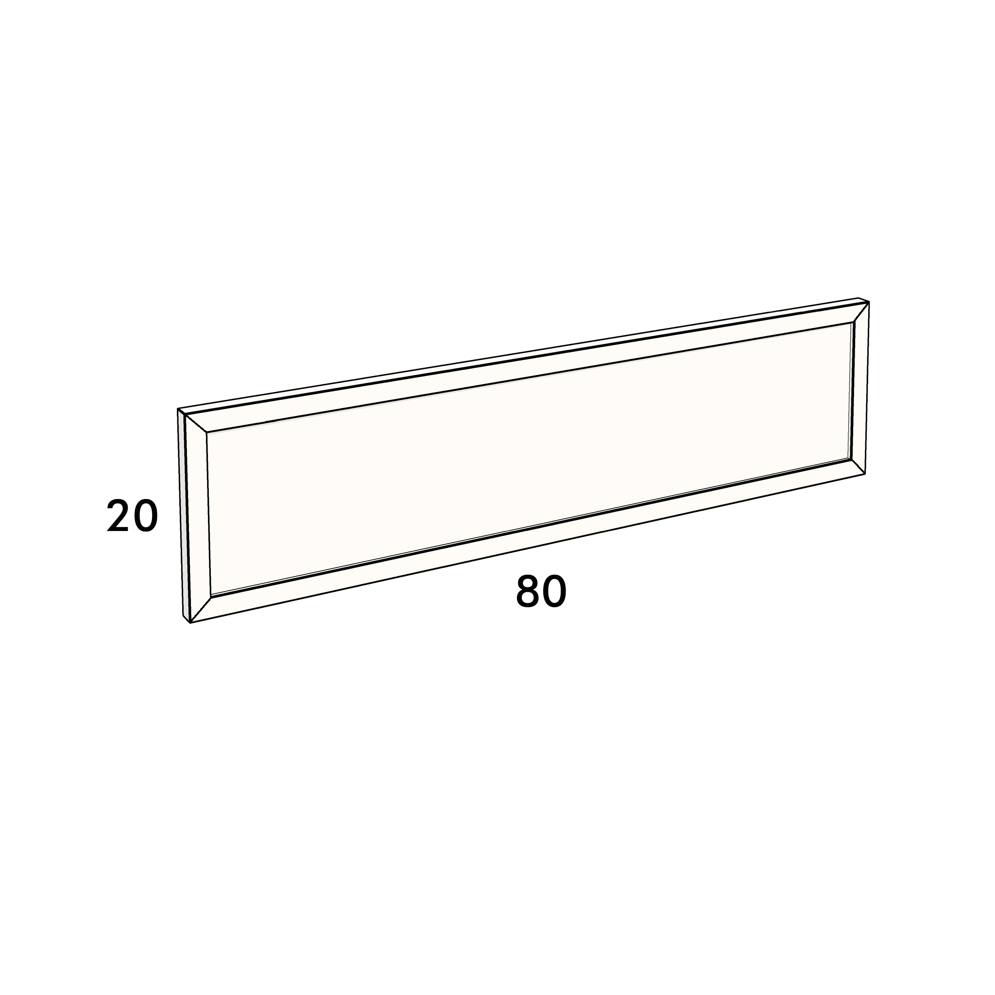 80cm wide, 20cm high drawer front to fit an IKEA Metod kitchen cabinet