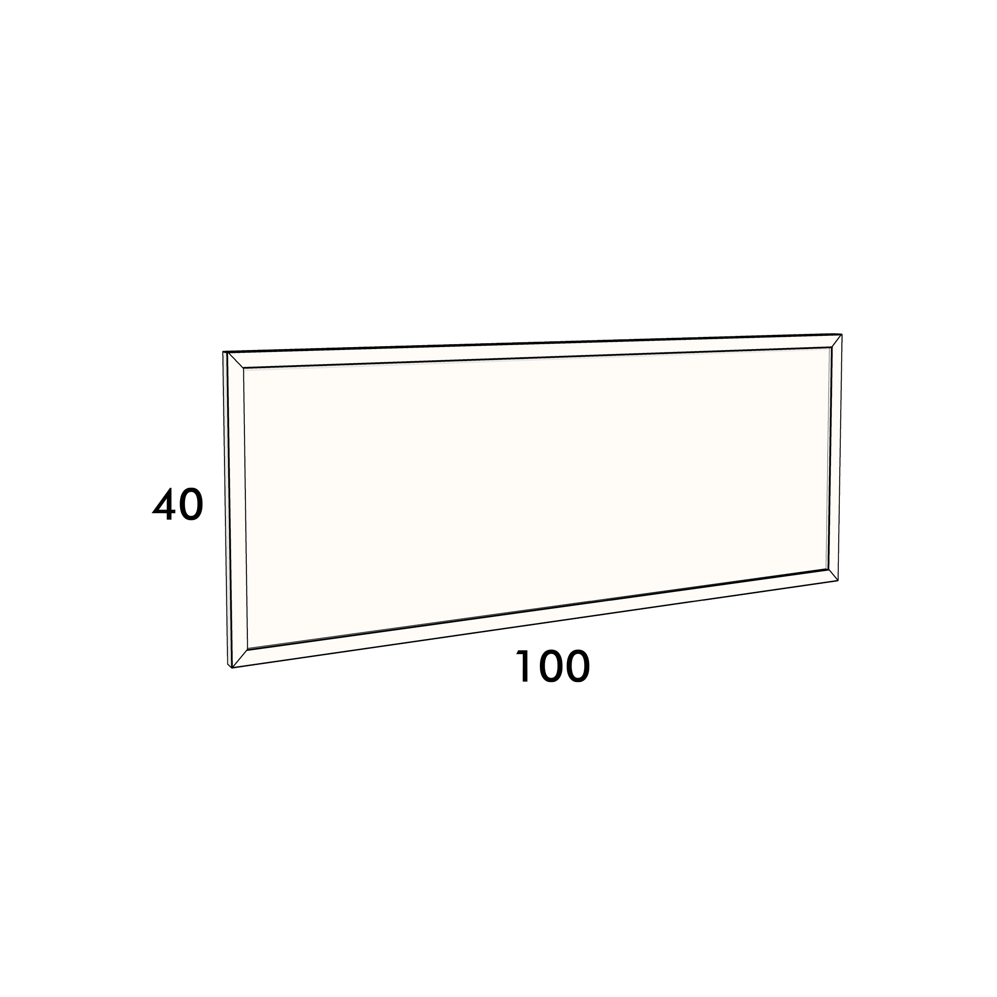 100cm wide, 40cm high cupboard door to fit an IKEA Metod kitchen cabinet