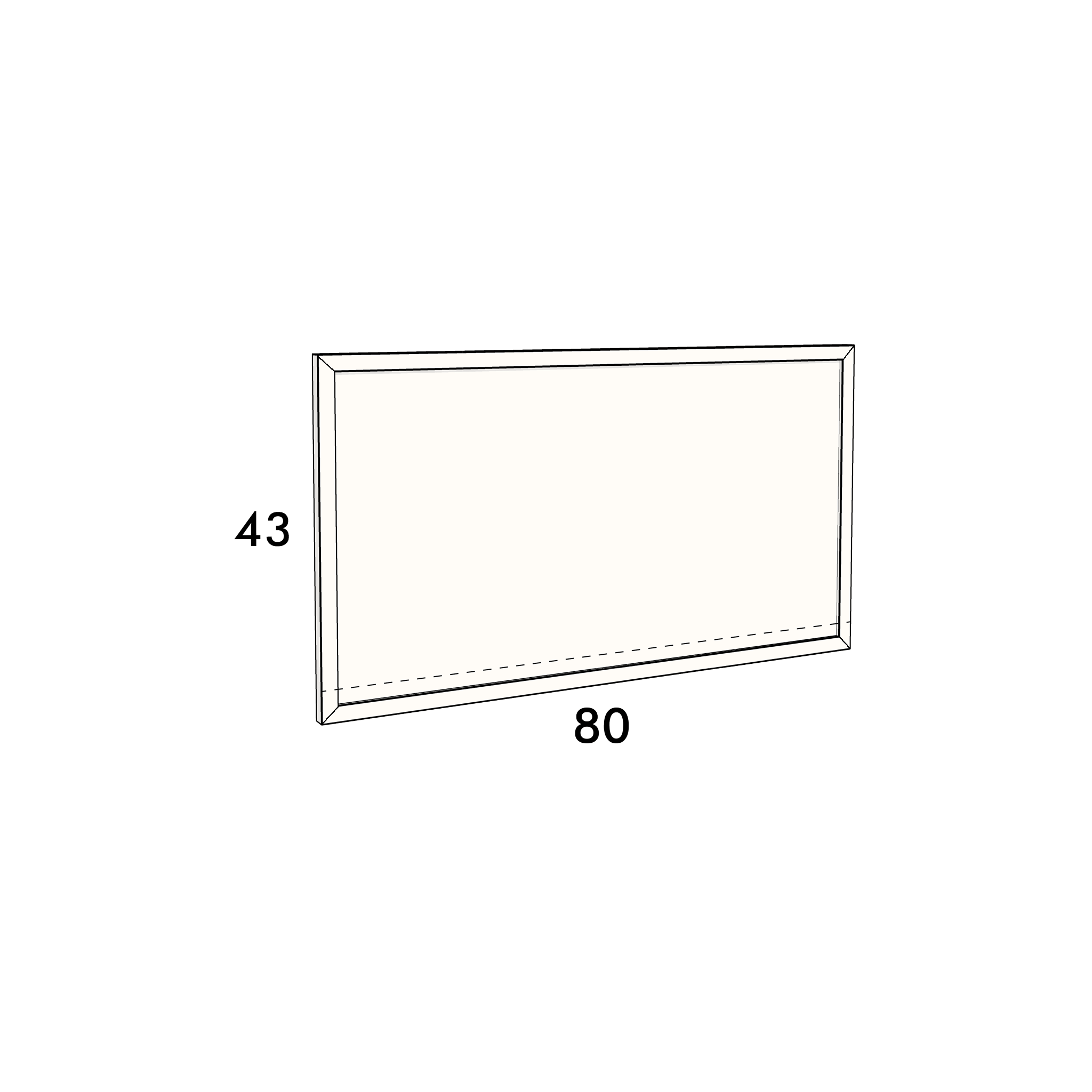 80cm wide, 43cm high cupboard door to fit an IKEA Metod kitchen cabinet